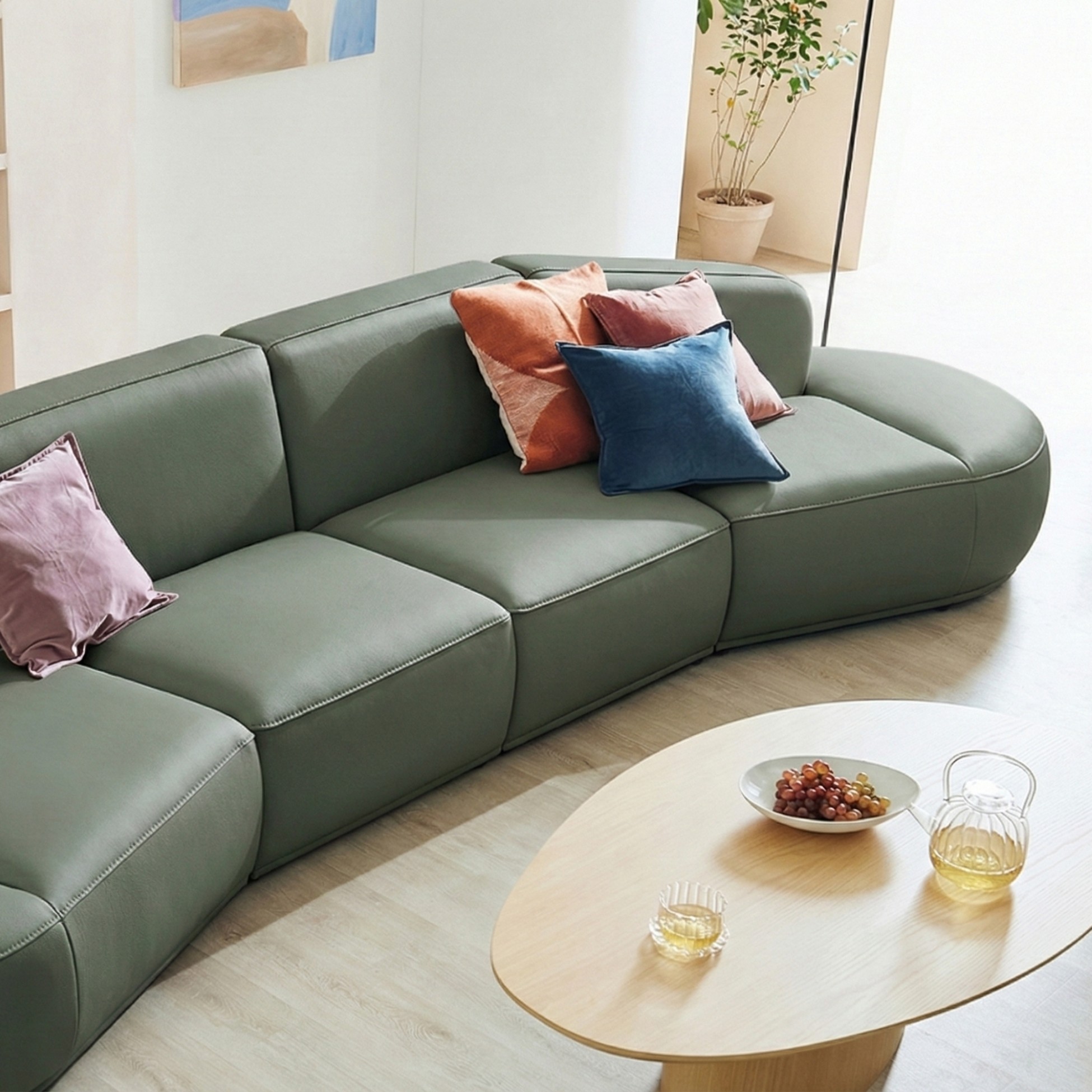 Sofa HOMELY – Sofa Da Hiện Đại Cao Cấp Dáng Mở Thiết Kế Ấm Cúng