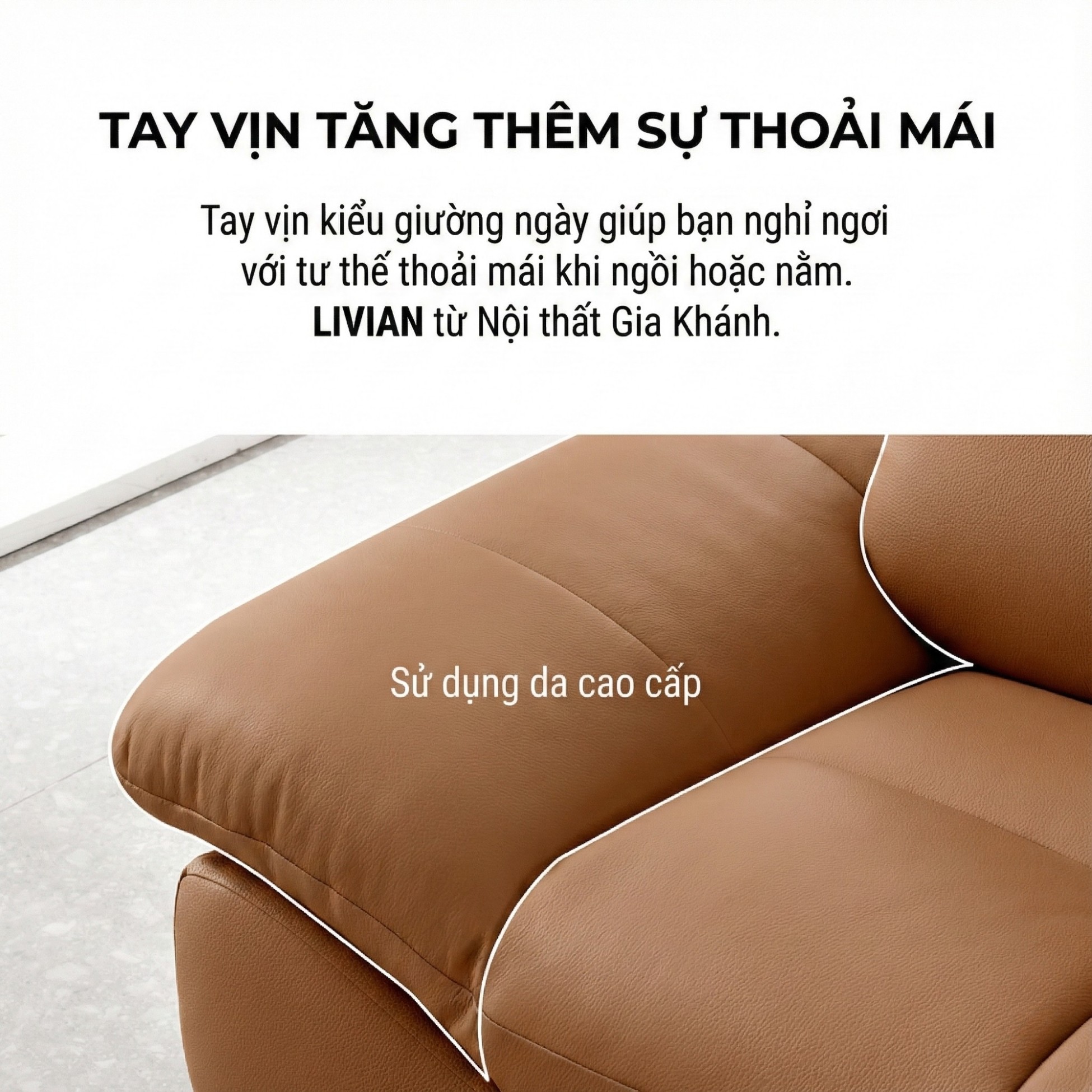 Sofa LIVIAN - Sofa Da Cao Cấp Hiện Đại Êm Ái