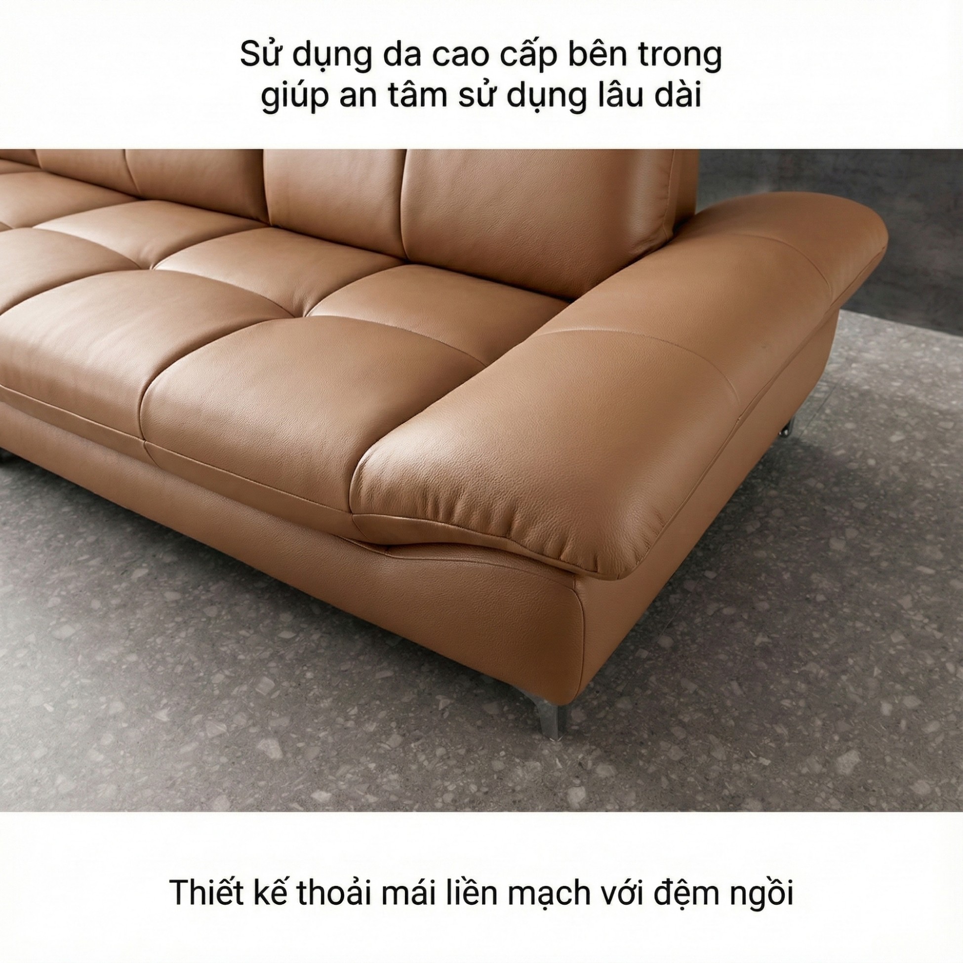 Sofa LIVIAN - Sofa Da Cao Cấp Hiện Đại Êm Ái