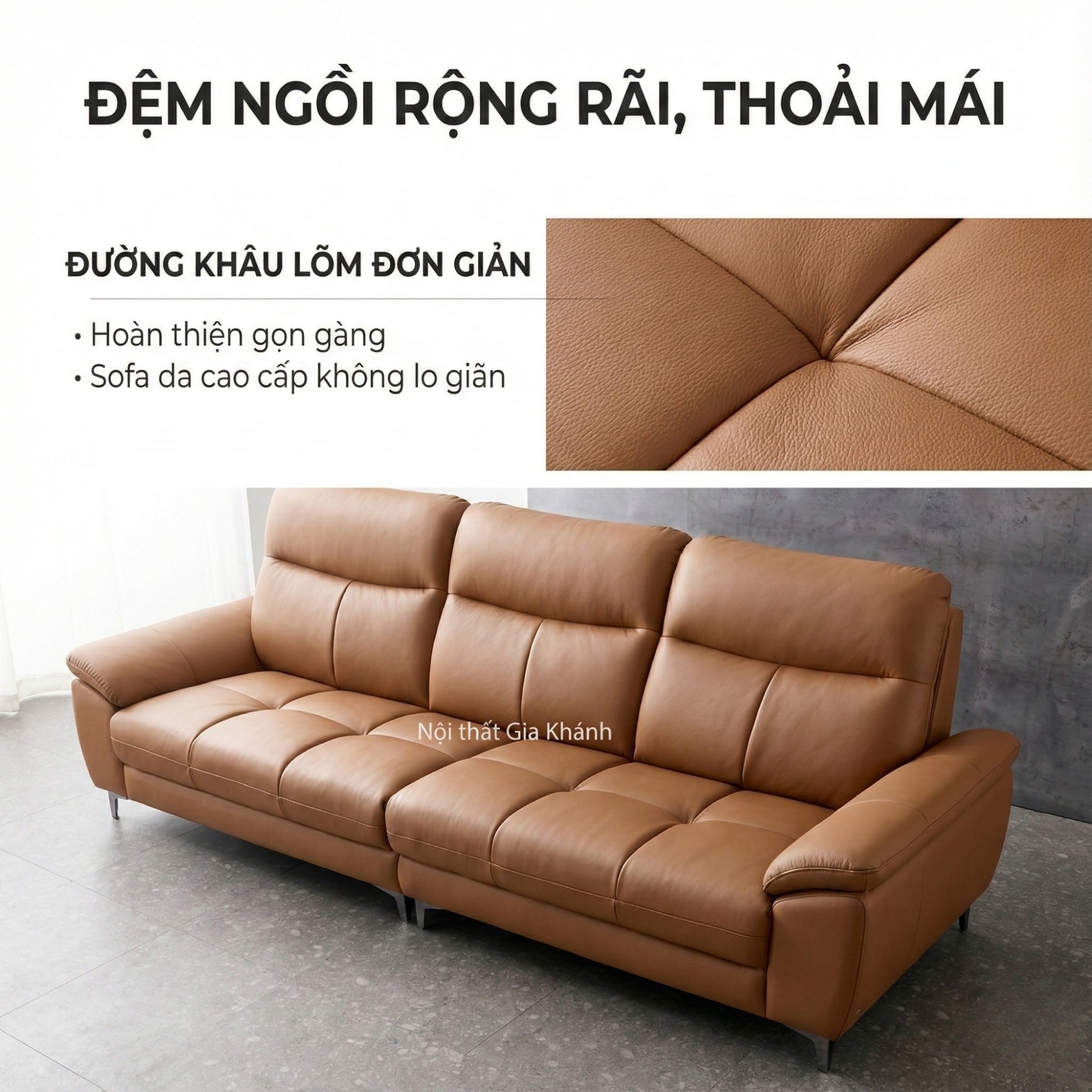 Sofa LIVIAN - Sofa Da Cao Cấp Hiện Đại Êm Ái