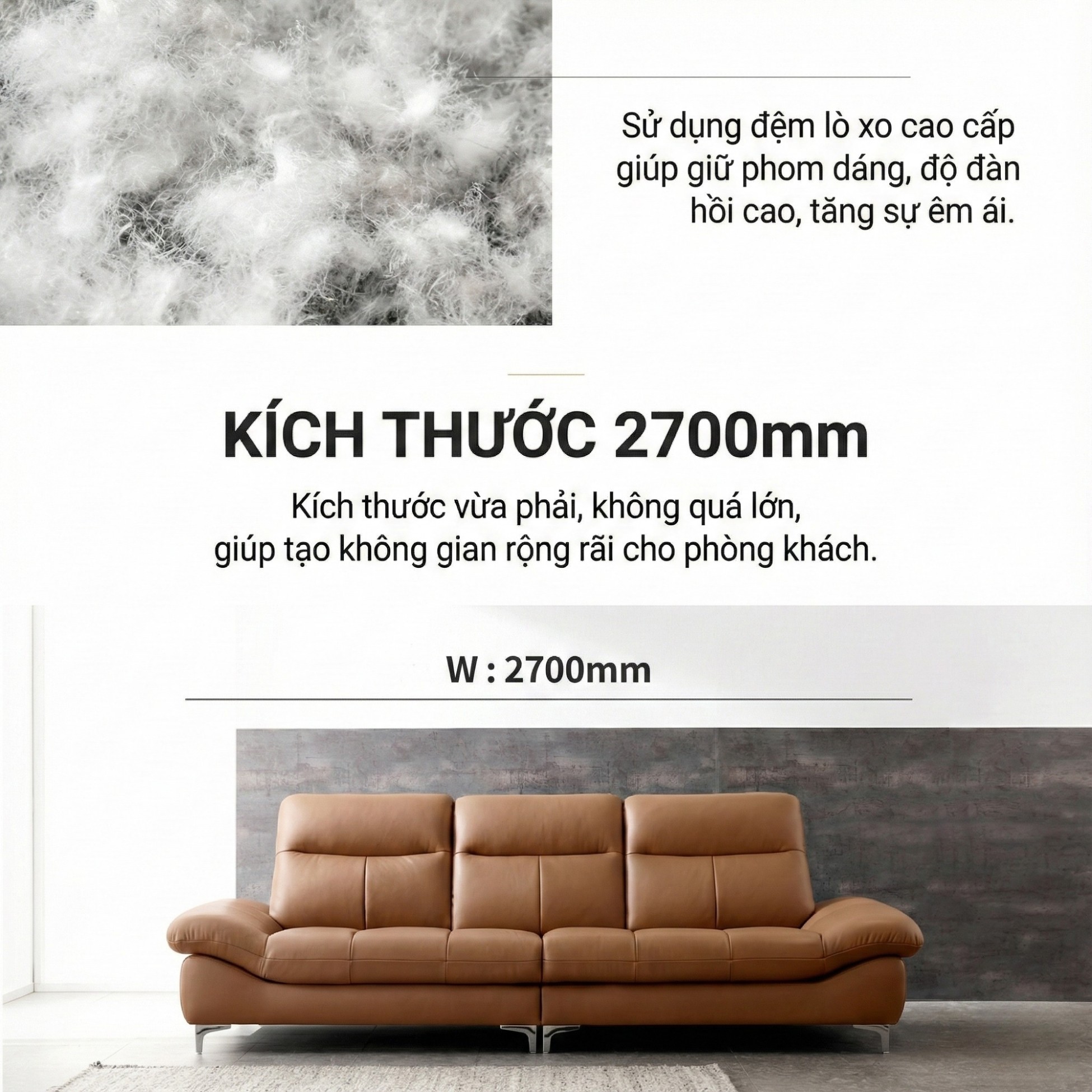 Sofa LIVIAN - Sofa Da Cao Cấp Hiện Đại Êm Ái