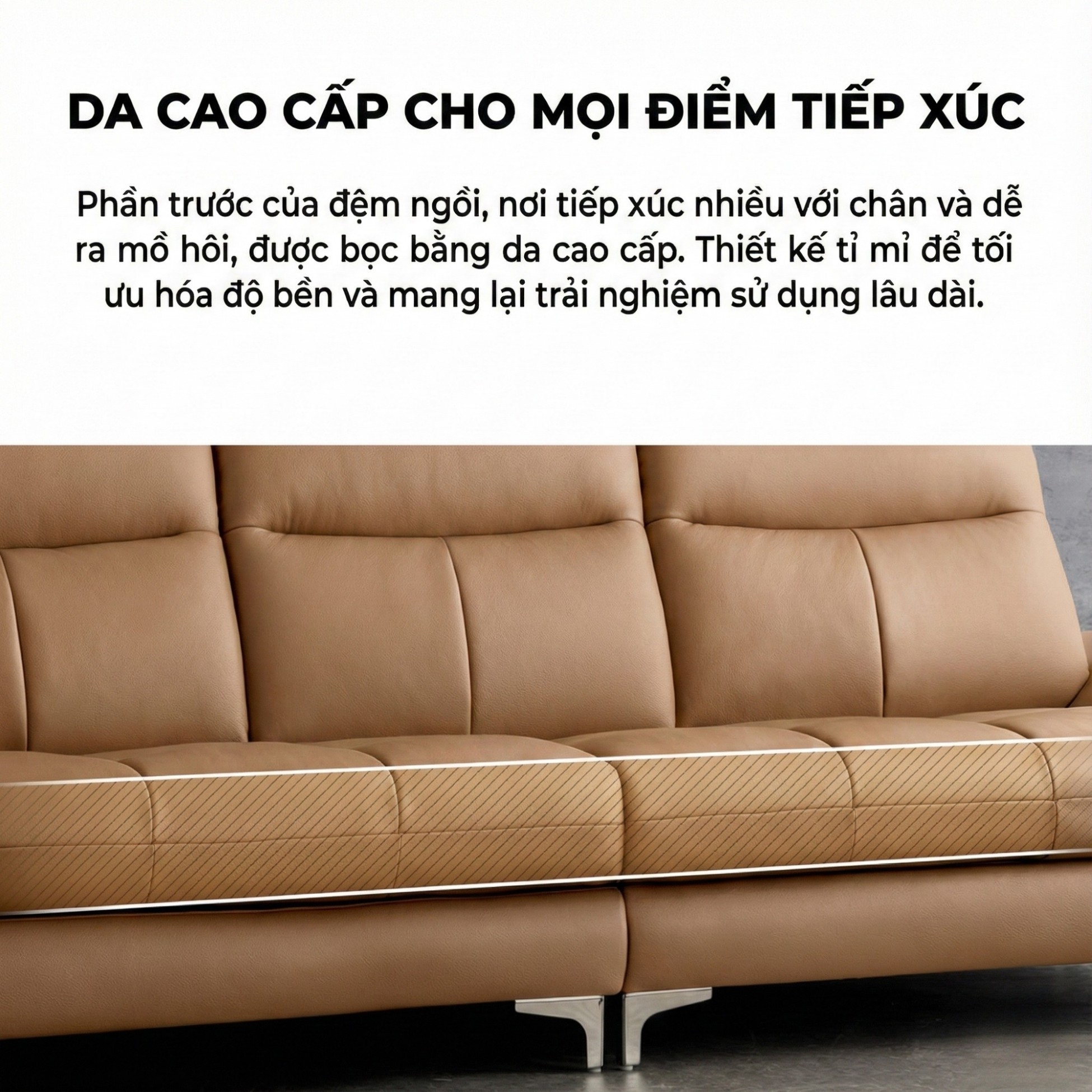 Sofa LIVIAN - Sofa Da Cao Cấp Hiện Đại Êm Ái