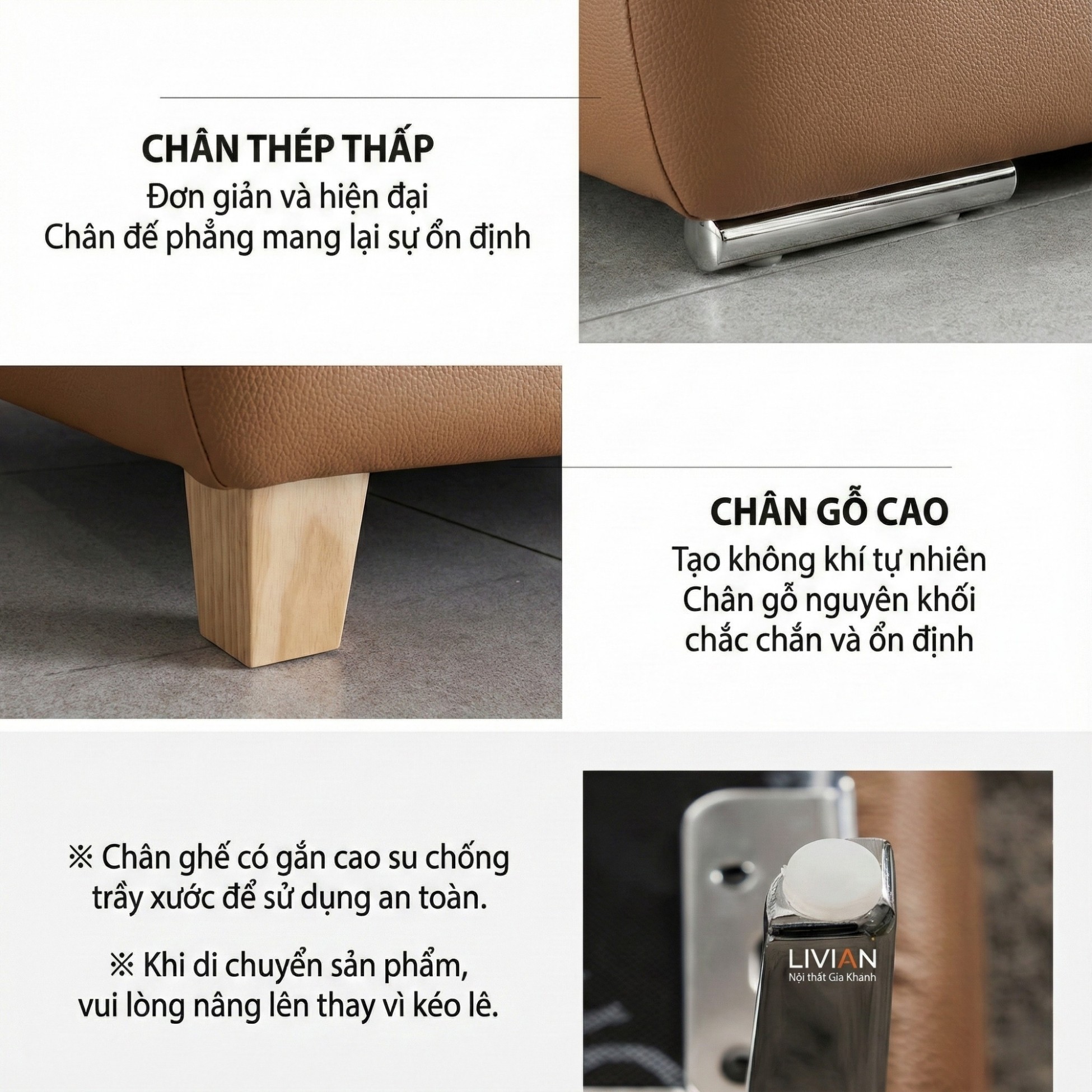 Sofa LIVIAN - Sofa Da Cao Cấp Hiện Đại Êm Ái