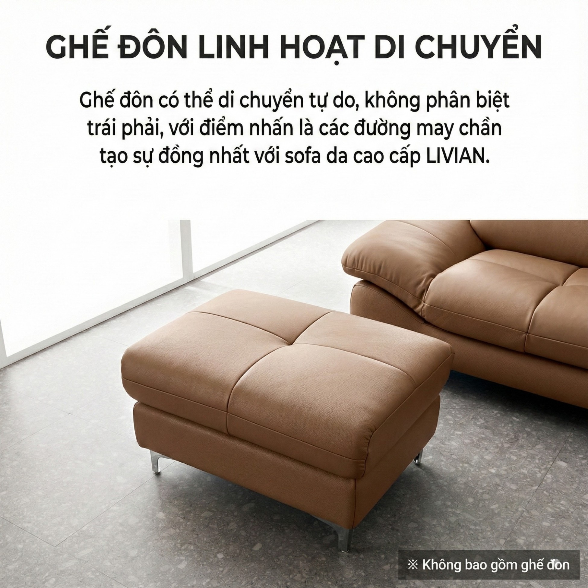 Sofa LIVIAN - Sofa Da Cao Cấp Hiện Đại Êm Ái