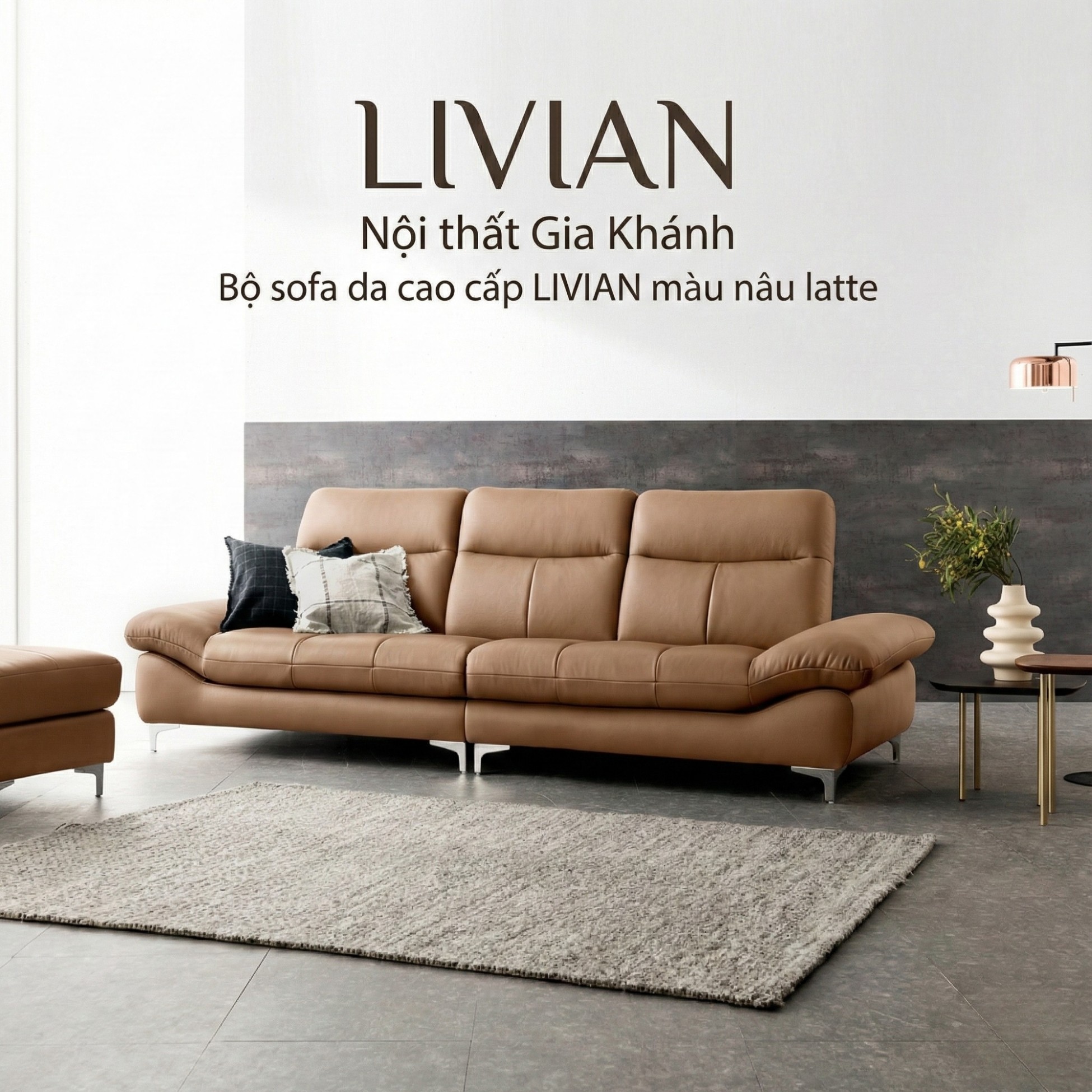 Sofa LIVIAN - Sofa Da Cao Cấp Hiện Đại Êm Ái