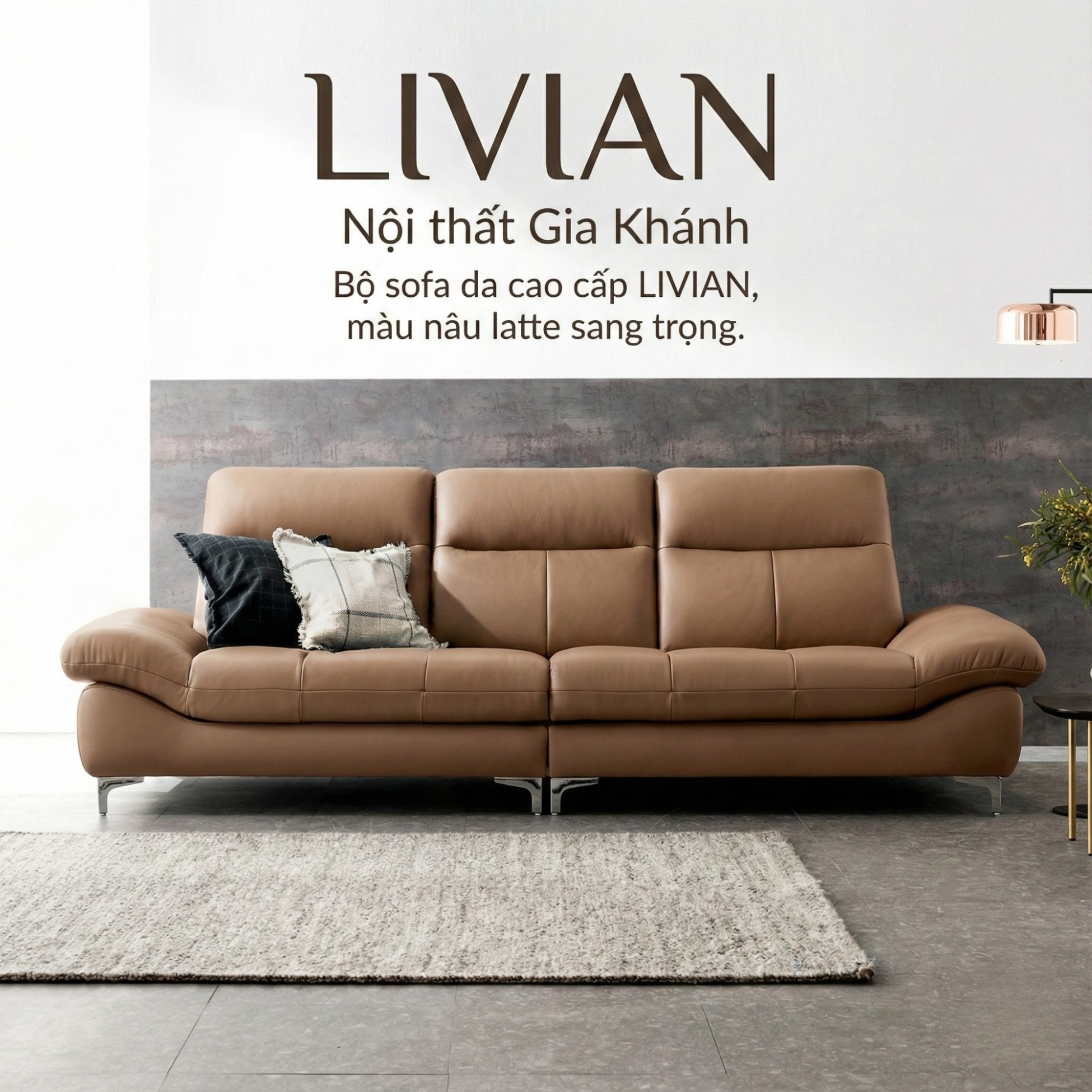 Sofa LIVIAN - Sofa Da Cao Cấp Hiện Đại Êm Ái