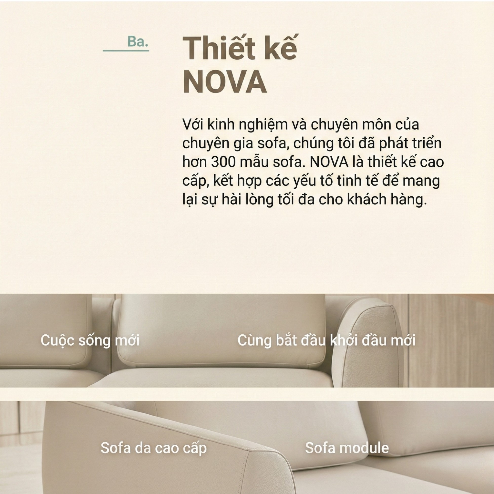 Sofa NOVA 2 – Sofa Da Đơn Hiện Đại Dạng Module Linh Hoạt Cho Khởi Đầu Mới 