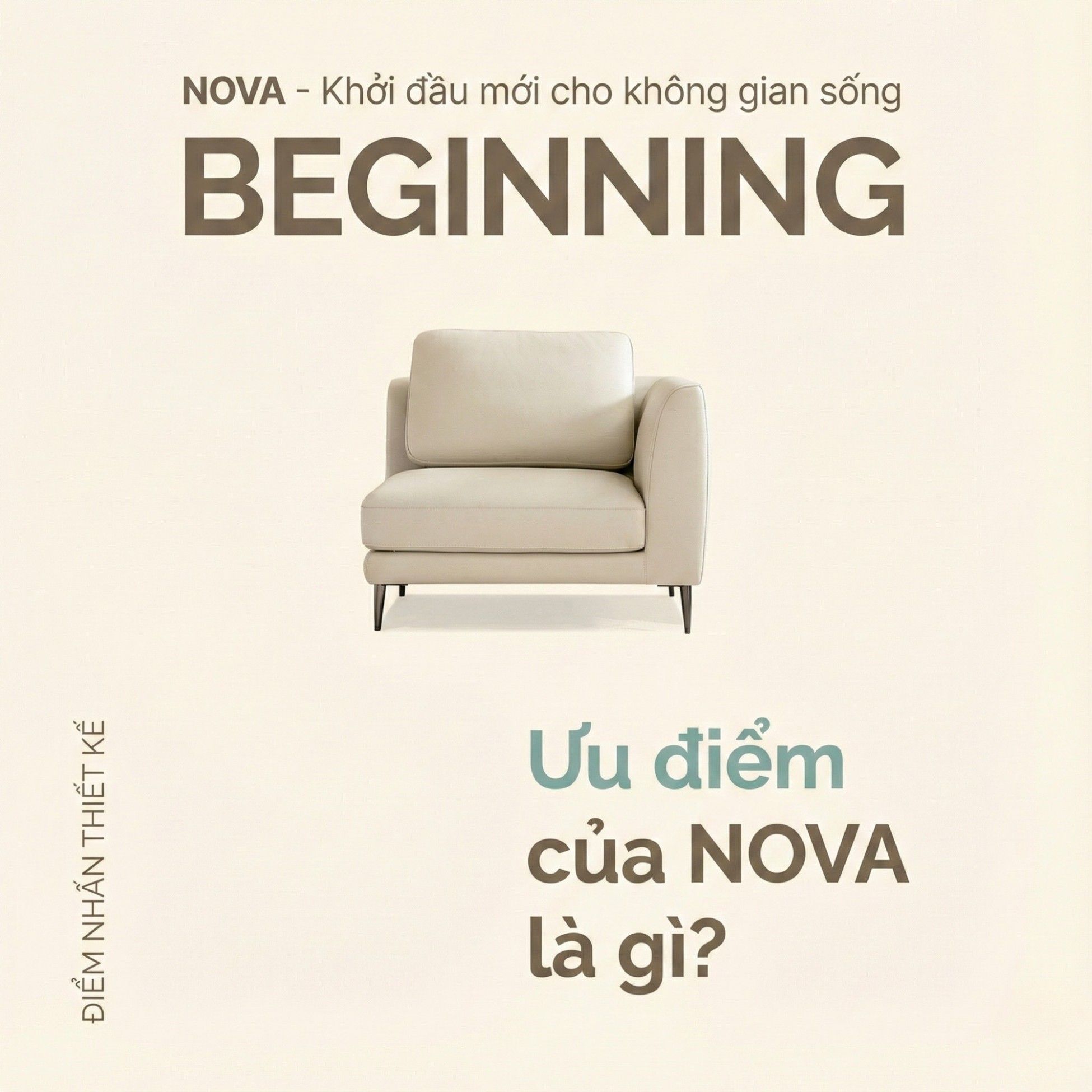 Sofa NOVA 2 – Sofa Da Đơn Hiện Đại Dạng Module Linh Hoạt Cho Khởi Đầu Mới 