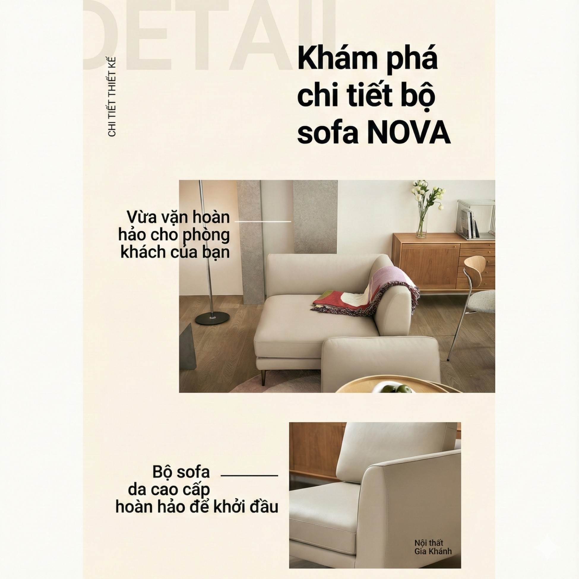 Sofa NOVA 2 – Sofa Da Đơn Hiện Đại Dạng Module Linh Hoạt Cho Khởi Đầu Mới 