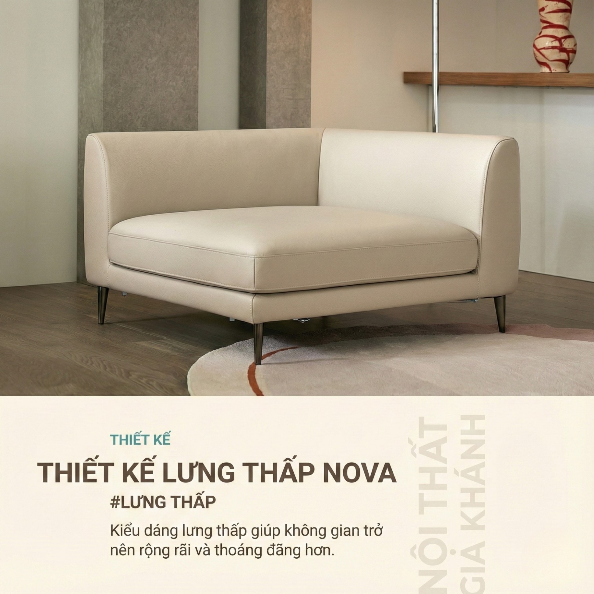 Sofa NOVA 2 – Sofa Da Đơn Hiện Đại Dạng Module Linh Hoạt Cho Khởi Đầu Mới 