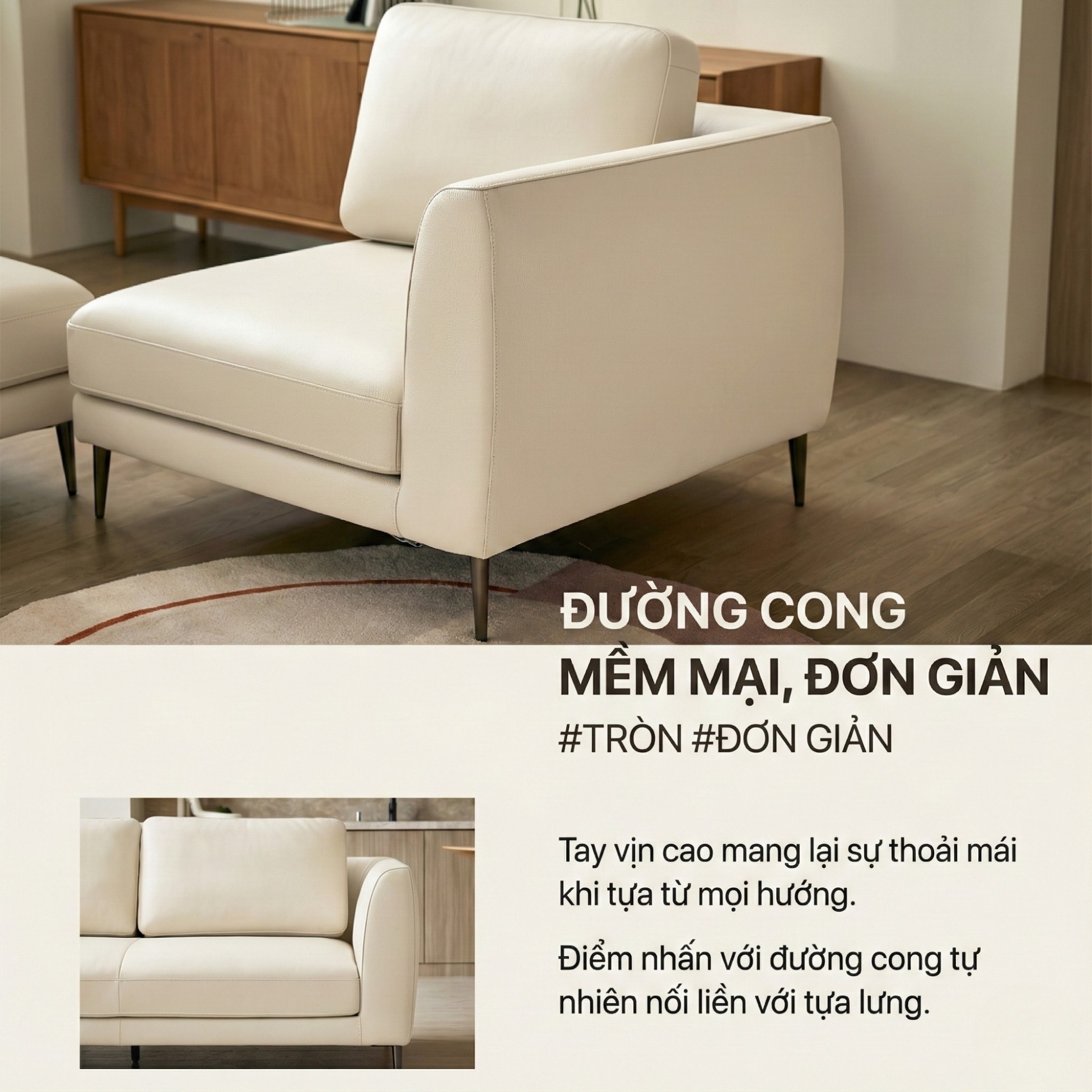 Sofa NOVA 2 – Sofa Da Đơn Hiện Đại Dạng Module Linh Hoạt Cho Khởi Đầu Mới 