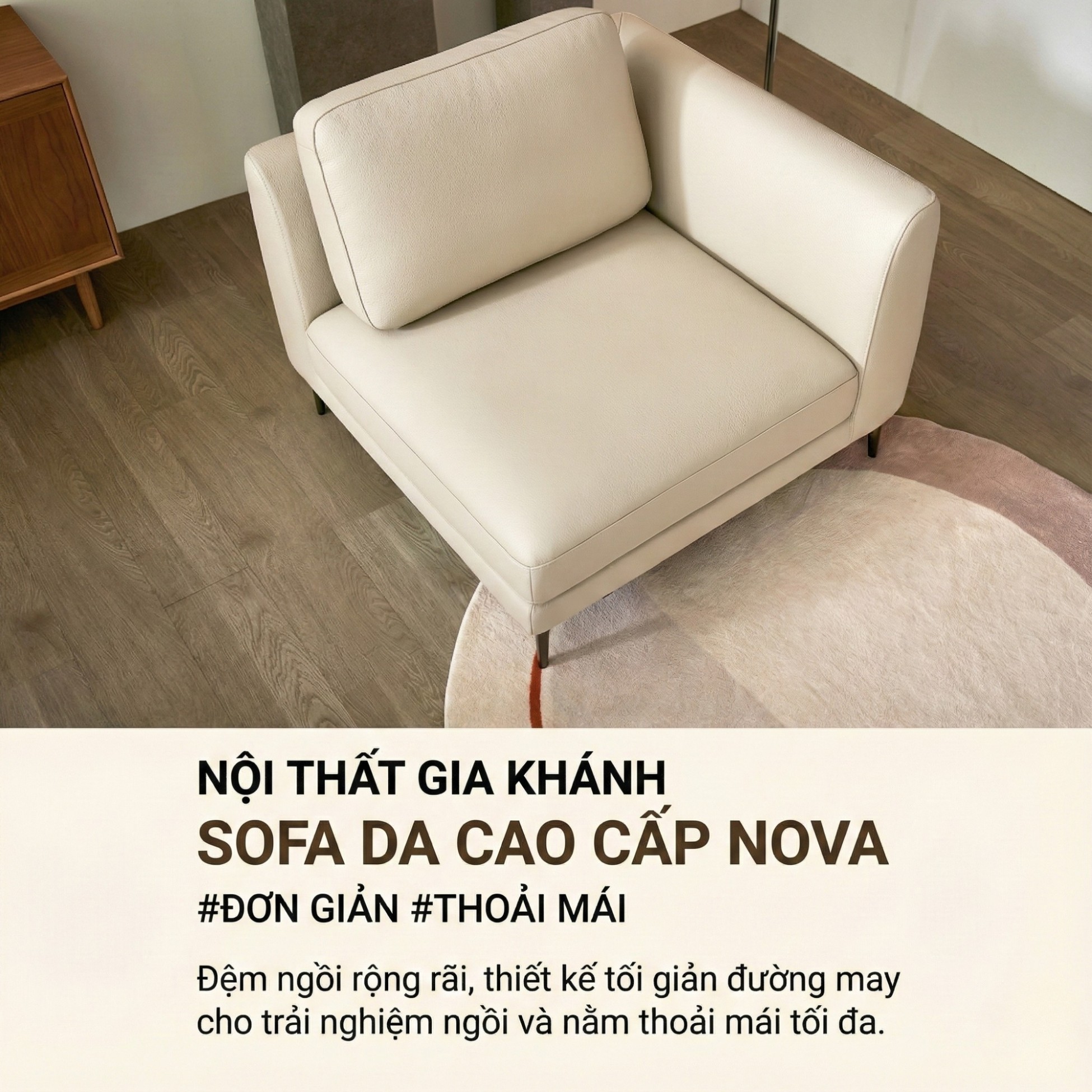 Sofa NOVA 2 – Sofa Da Đơn Hiện Đại Dạng Module Linh Hoạt Cho Khởi Đầu Mới 
