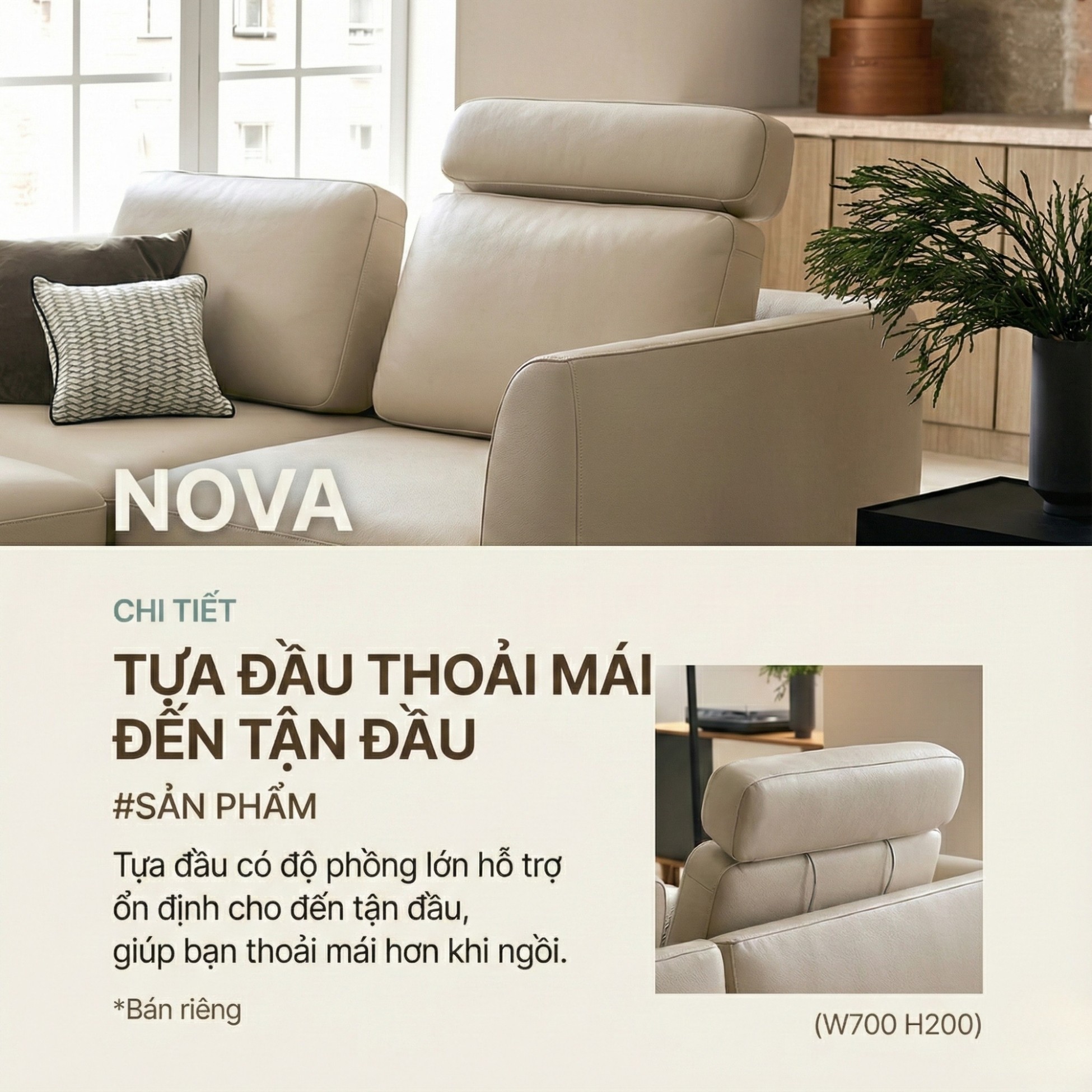 Sofa NOVA 2 – Sofa Da Đơn Hiện Đại Dạng Module Linh Hoạt Cho Khởi Đầu Mới 