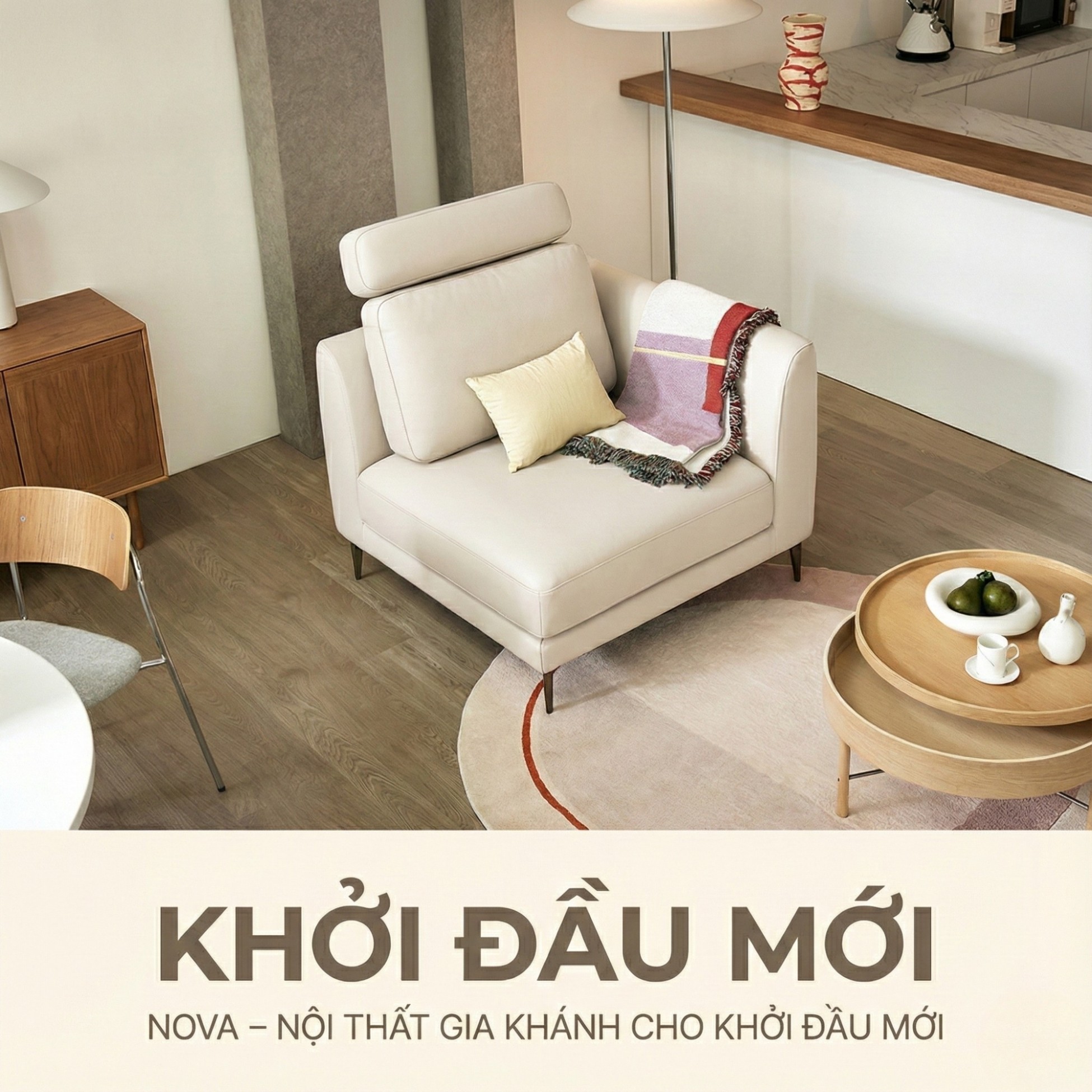 Sofa NOVA 2 – Sofa Da Đơn Hiện Đại Dạng Module Linh Hoạt Cho Khởi Đầu Mới 