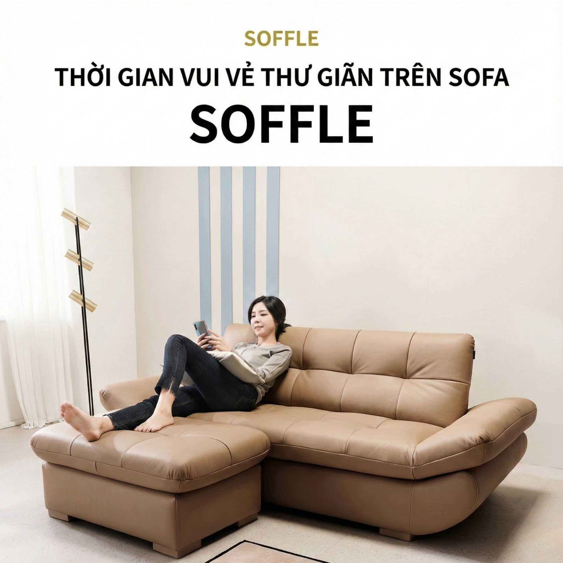 Sofa SOFFLE - Sofa Băng Hiện Đại Kiêm Giường Cho Phòng Khách Thư Thái