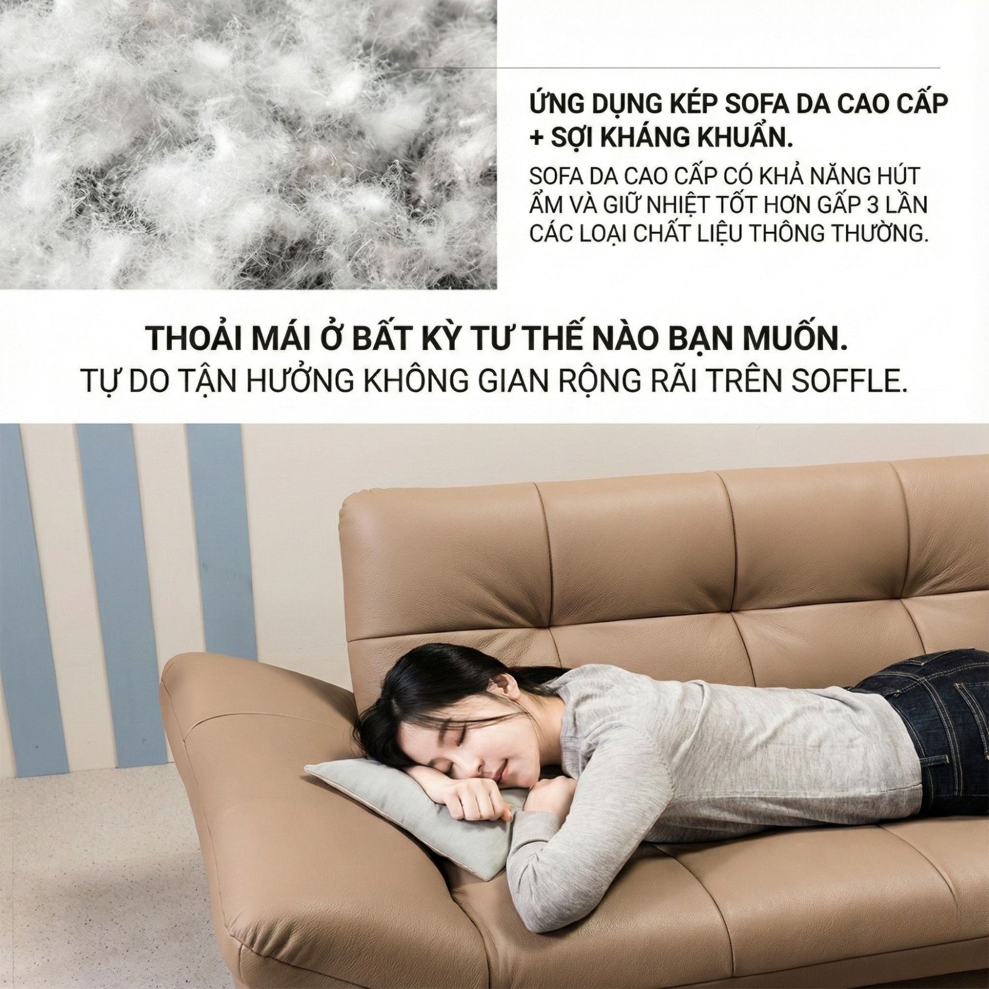 Sofa SOFFLE - Sofa Băng Hiện Đại Kiêm Giường Cho Phòng Khách Thư Thái