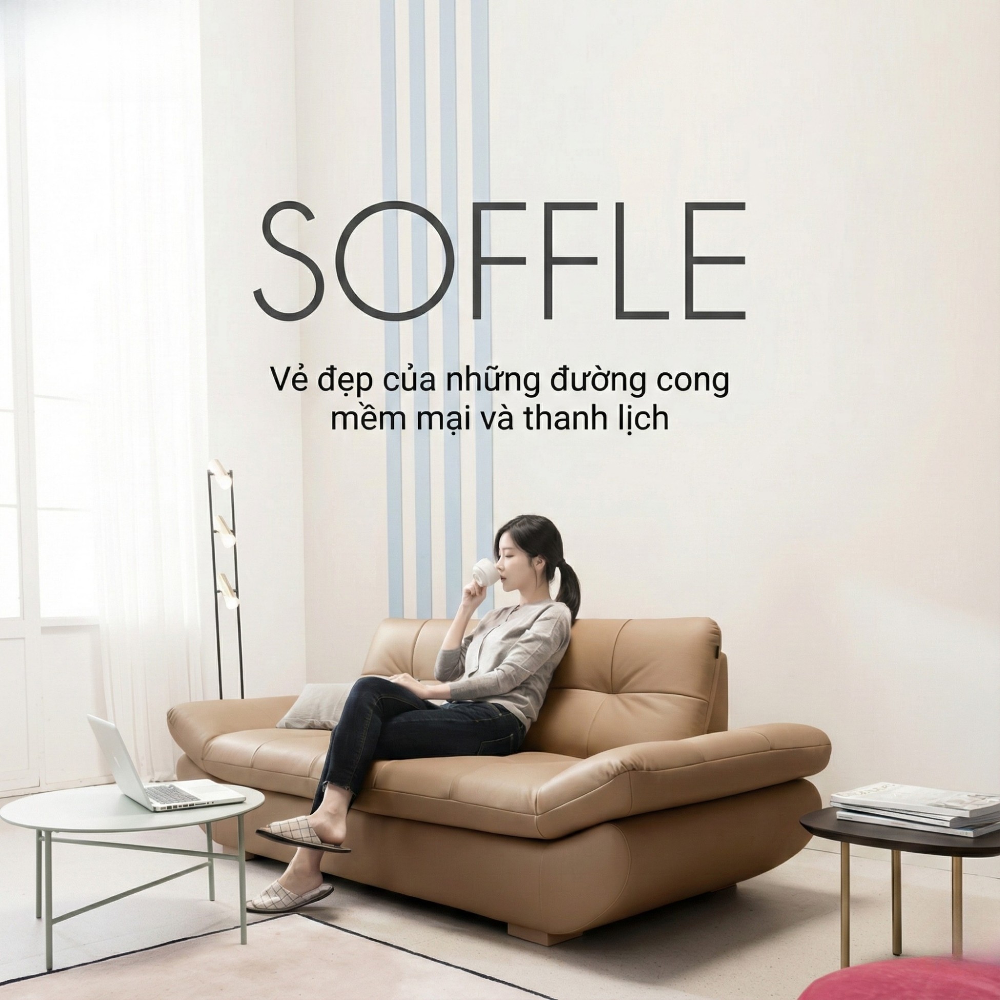 Sofa SOFFLE - Sofa Băng Hiện Đại Kiêm Giường Cho Phòng Khách Thư Thái