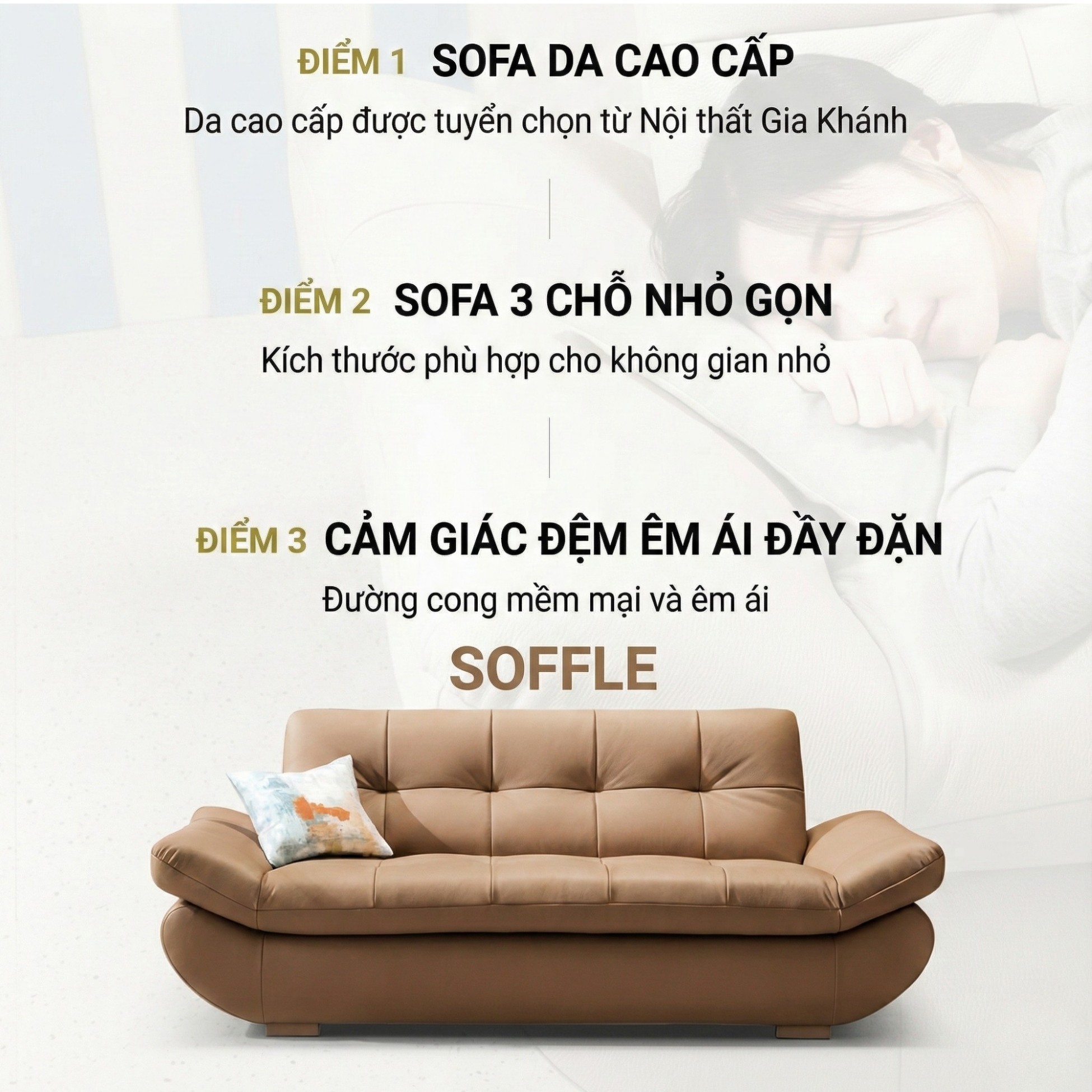 Sofa SOFFLE - Sofa Băng Hiện Đại Kiêm Giường Cho Phòng Khách Thư Thái