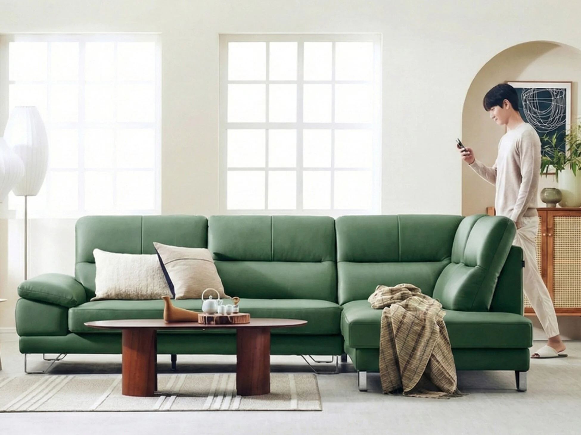 Sofa UNWIND – Sofa Da Cao Cấp Góc L Rộng Rãi Êm Ái Thư Giãn (Hàng Order)