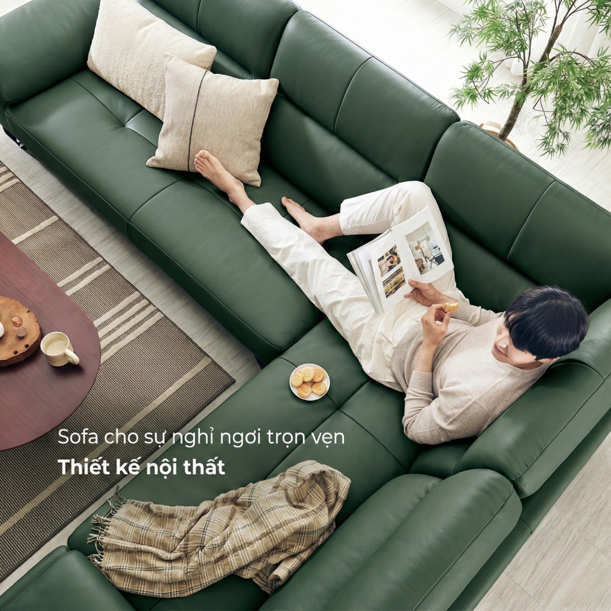 Sofa UNWIND – Sofa Da Cao Cấp Góc L Rộng Rãi Êm Ái Thư Giãn