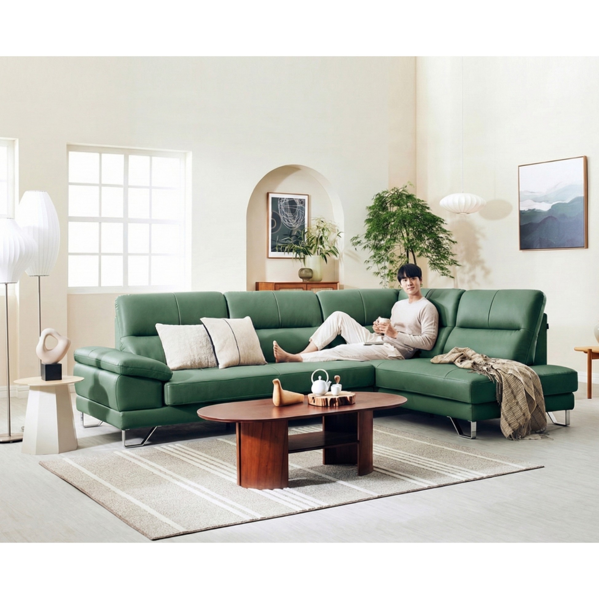 Sofa da cao cấp góc L custom rộng rãi tại Xưởng Nội Thất Gia Khánh
