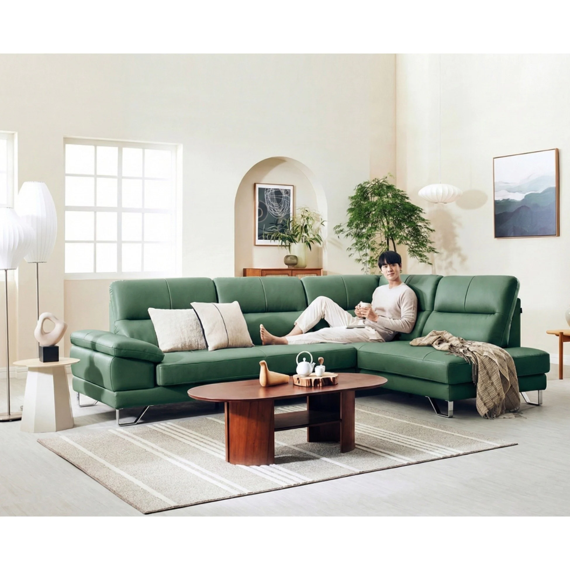Sofa da cao cấp góc L custom rộng rãi tại Xưởng Nội Thất Gia Khánh