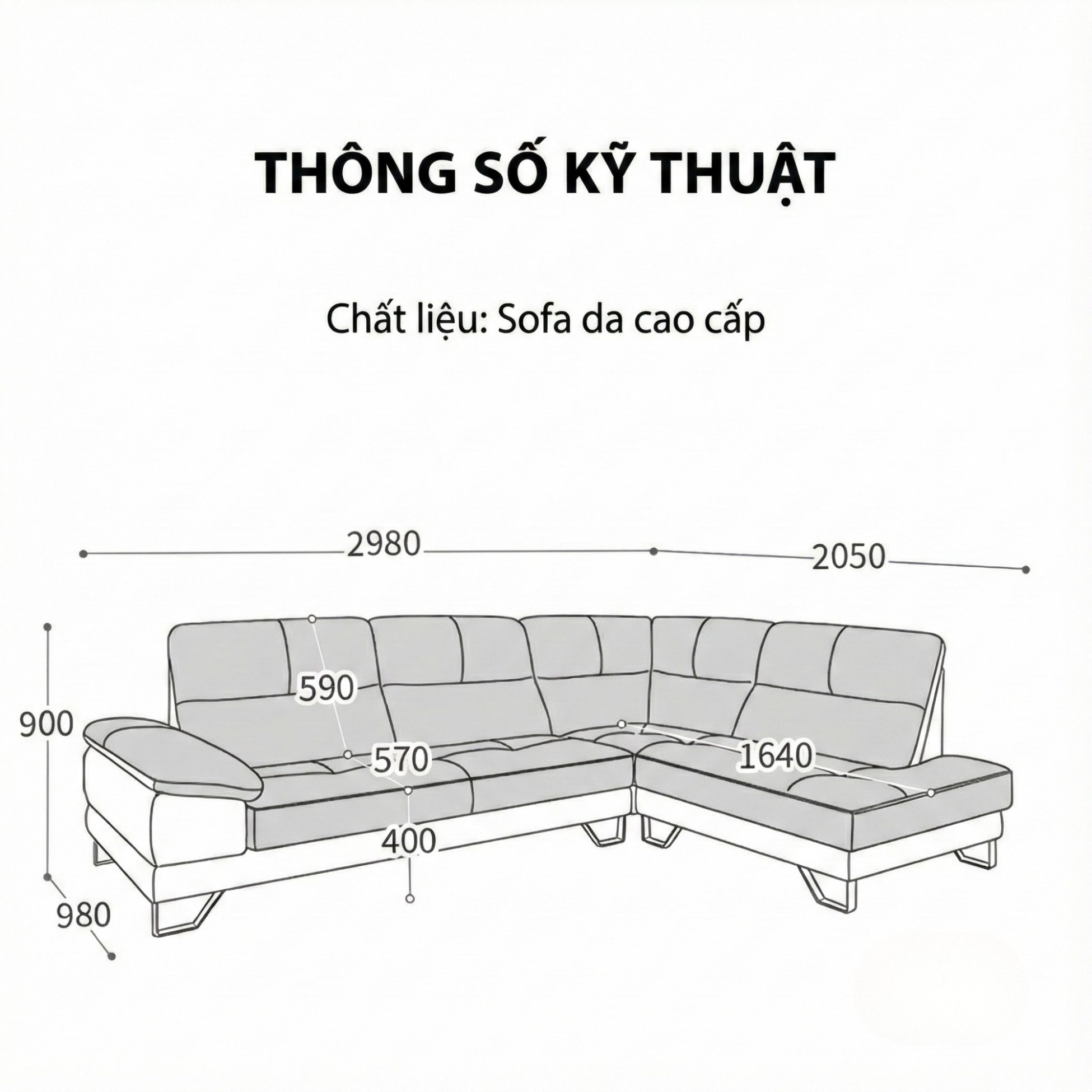 Sofa UNWIND – Sofa Da Cao Cấp Góc L Rộng Rãi Êm Ái Thư Giãn