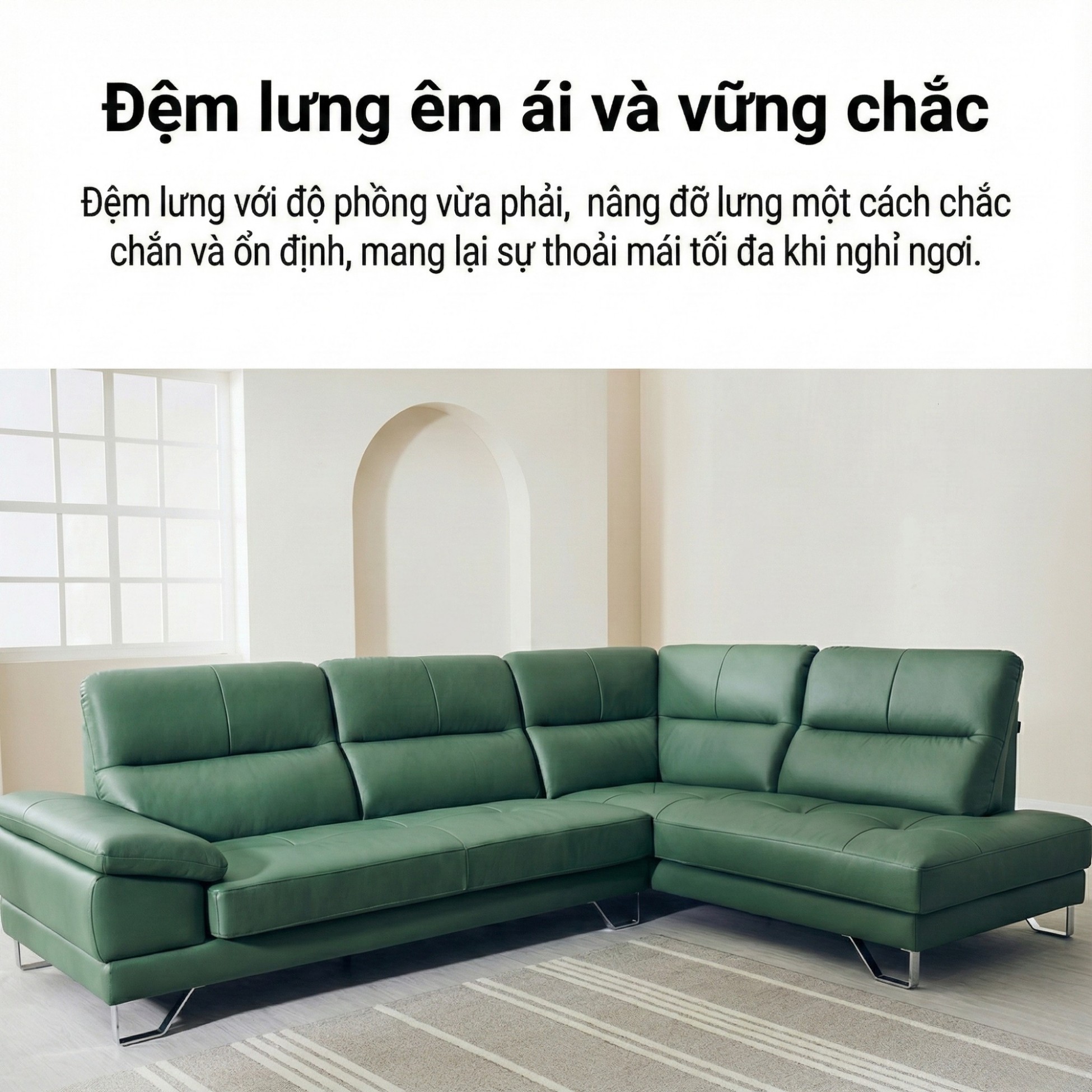 Sofa UNWIND – Sofa Da Cao Cấp Góc L Rộng Rãi Êm Ái Thư Giãn