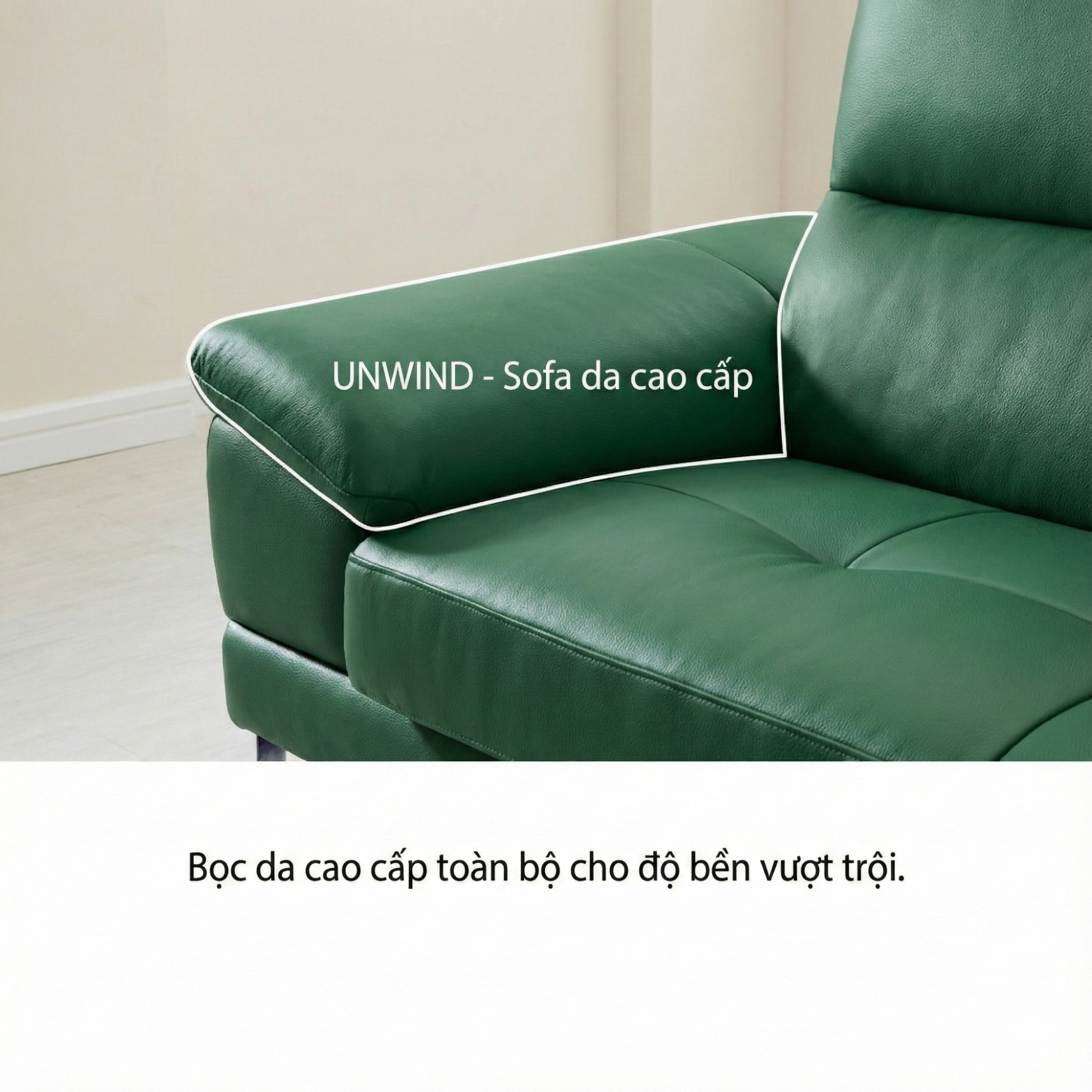 Sofa UNWIND – Sofa Da Cao Cấp Góc L Rộng Rãi Êm Ái Thư Giãn