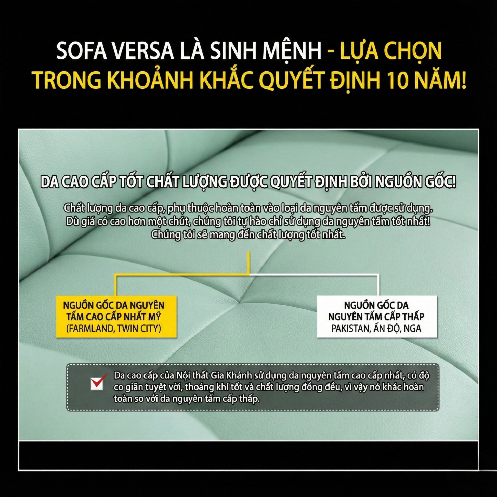 Sofa VERSA – Sofa Da Cao Cấp Linh Hoạt Tùy Biến Phong Cách