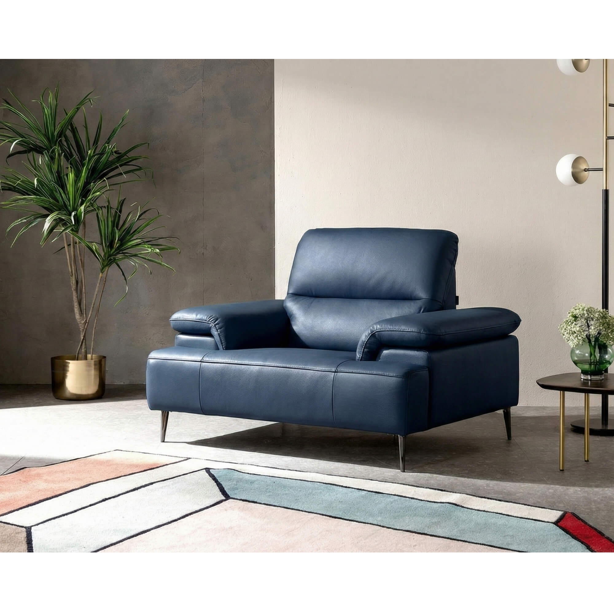 Sofa ALINA sofa đơn thư giãn cỡ lớn bọc da cao cấp