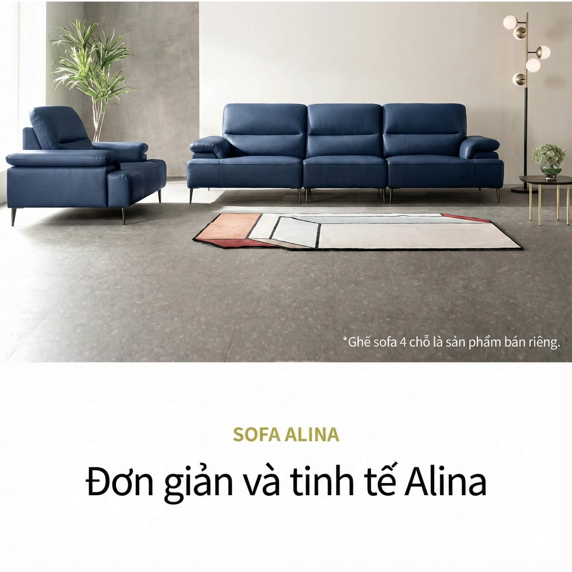 Sofa ALINA - Sofa Đơn Thư Giãn Bọc Da Cao Cấp Sang Trọng
