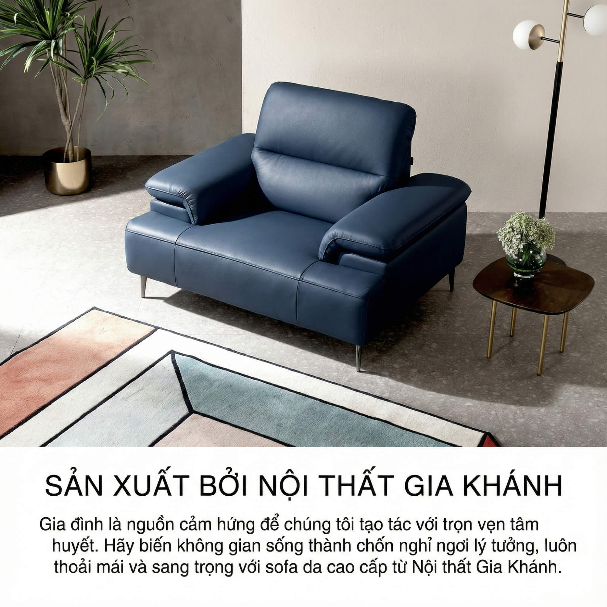 Sofa ALINA - Sofa Đơn Thư Giãn Bọc Da Cao Cấp Sang Trọng