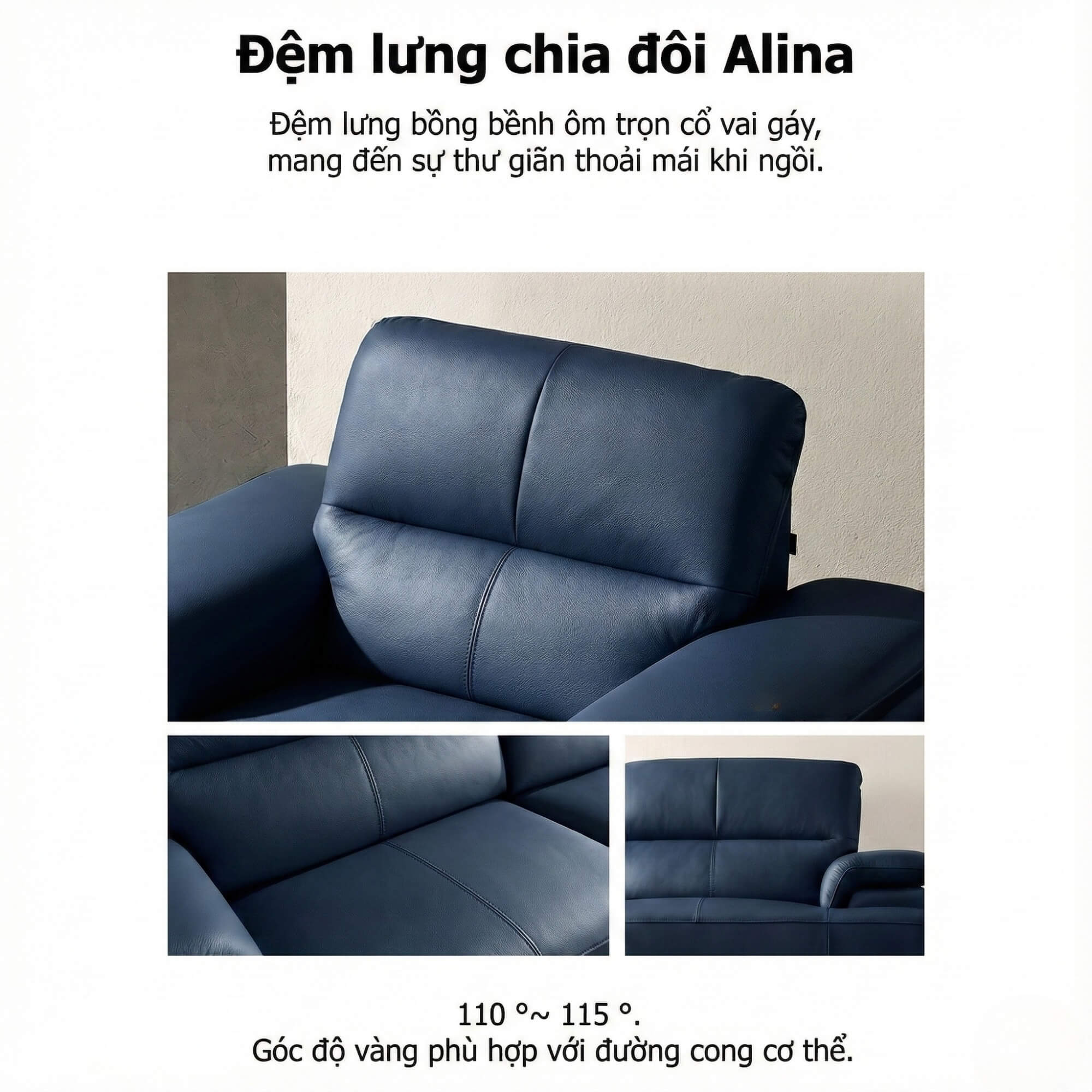 Sofa ALINA - Sofa Đơn Thư Giãn Bọc Da Cao Cấp Sang Trọng