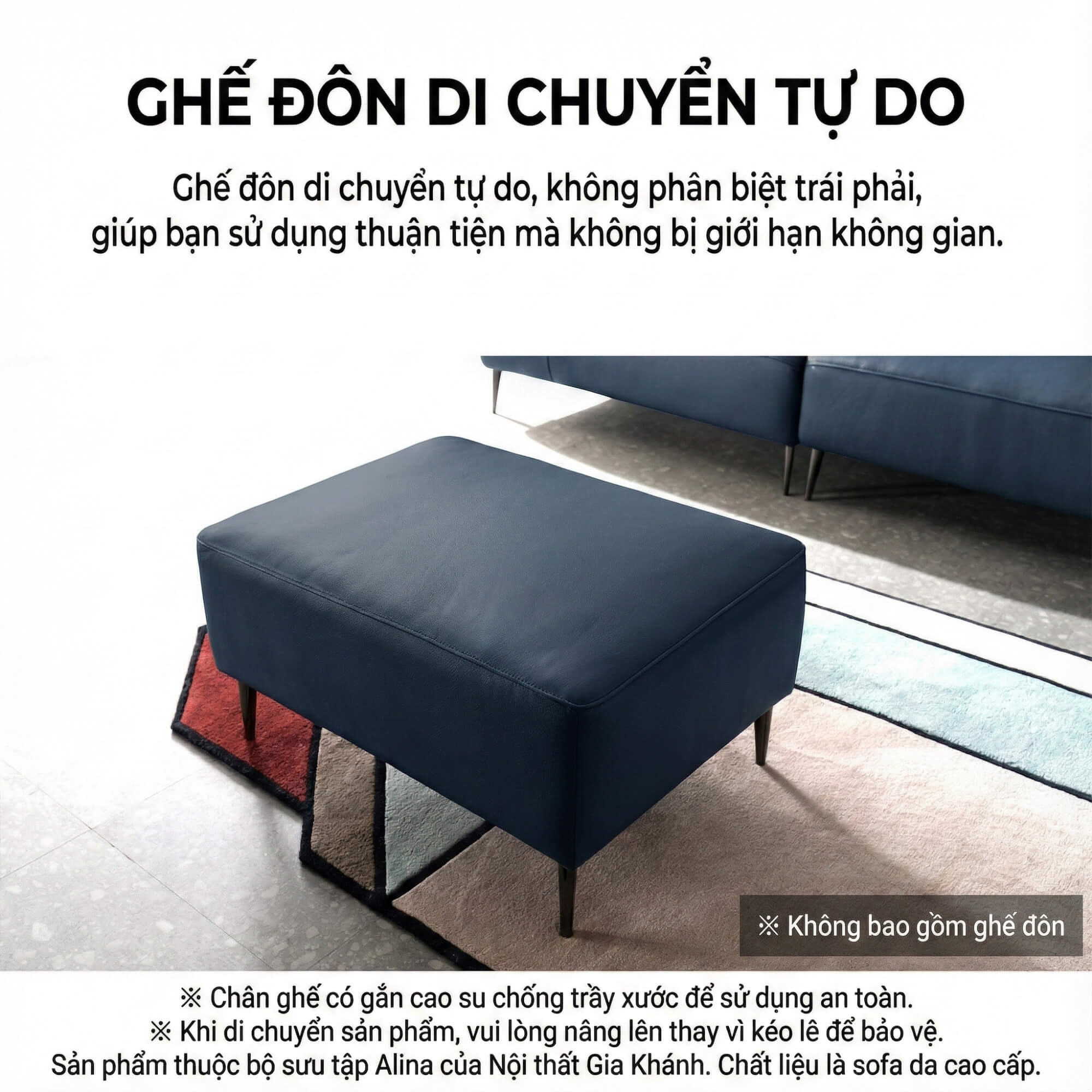 Sofa ALINA - Sofa Đơn Thư Giãn Bọc Da Cao Cấp Sang Trọng