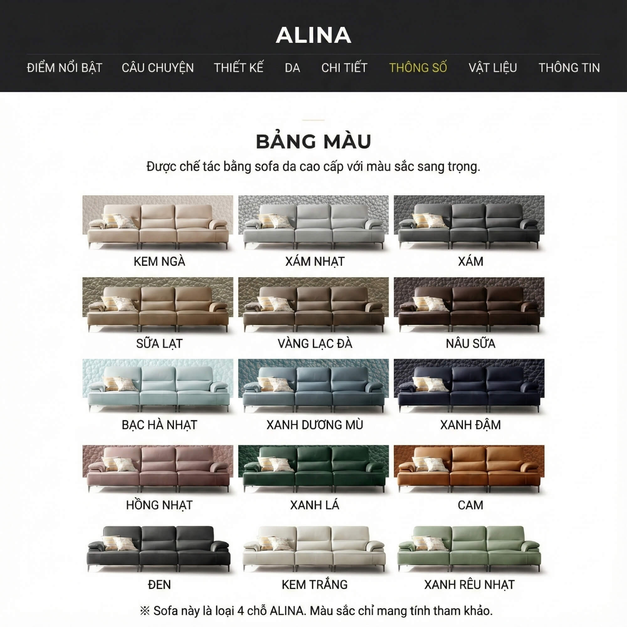 Sofa ALINA - Sofa Đơn Thư Giãn Bọc Da Cao Cấp Sang Trọng