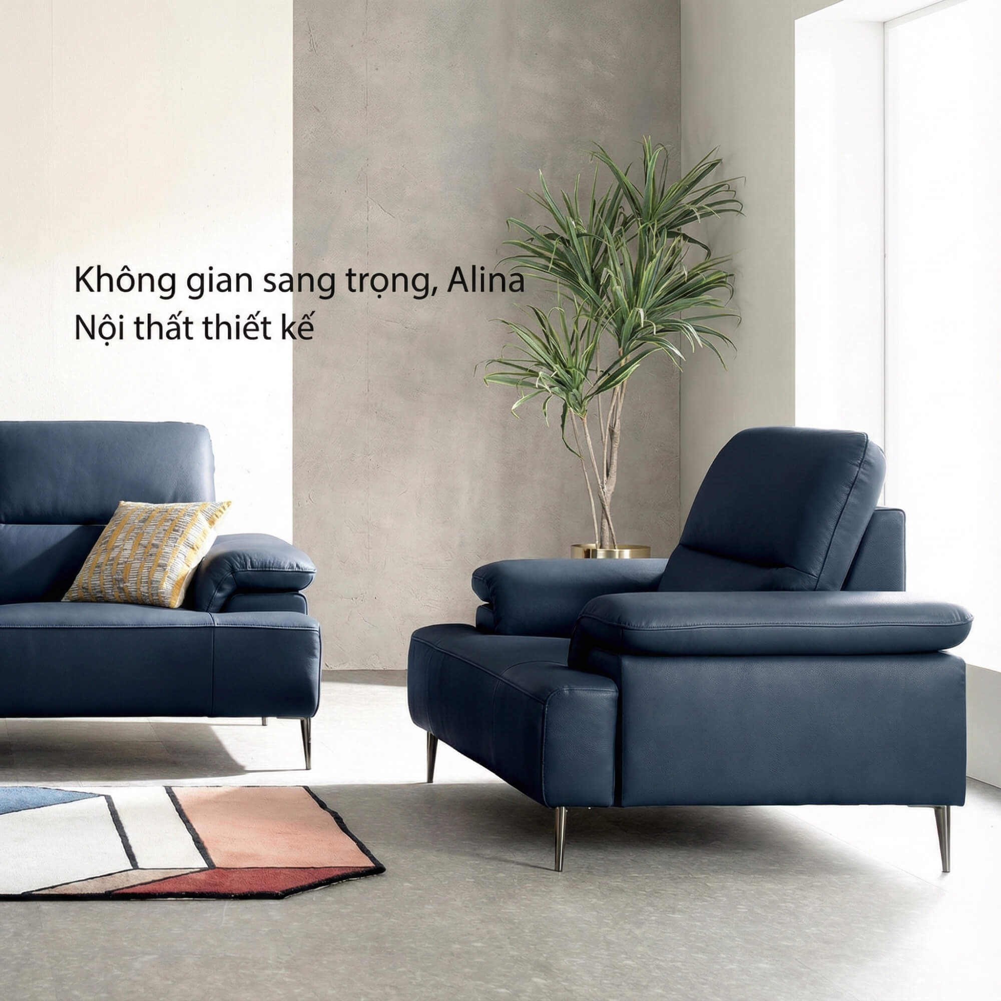 Sofa ALINA - Sofa Đơn Thư Giãn Bọc Da Cao Cấp Sang Trọng