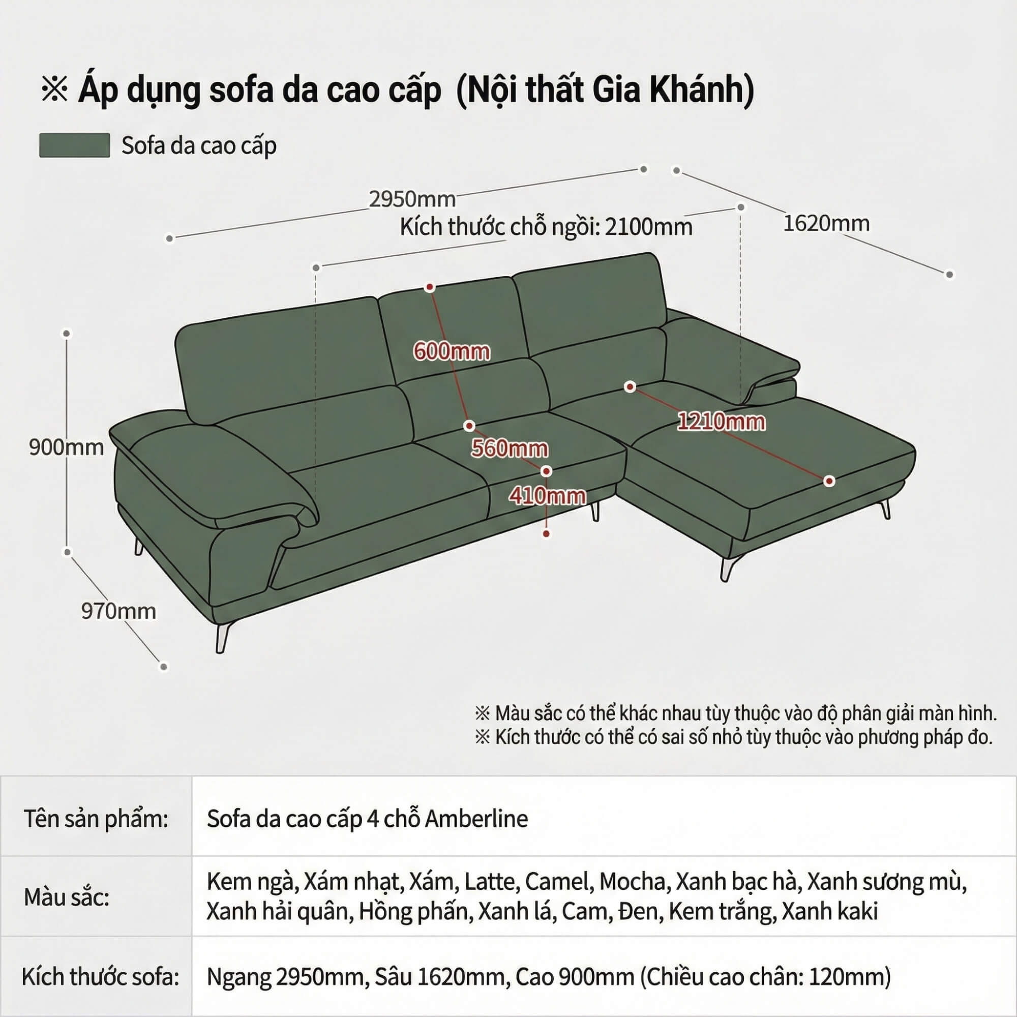 Sofa AMBERLINE - Sofa Góc Thư Giãn Cho Phòng Khách Thanh Lịch