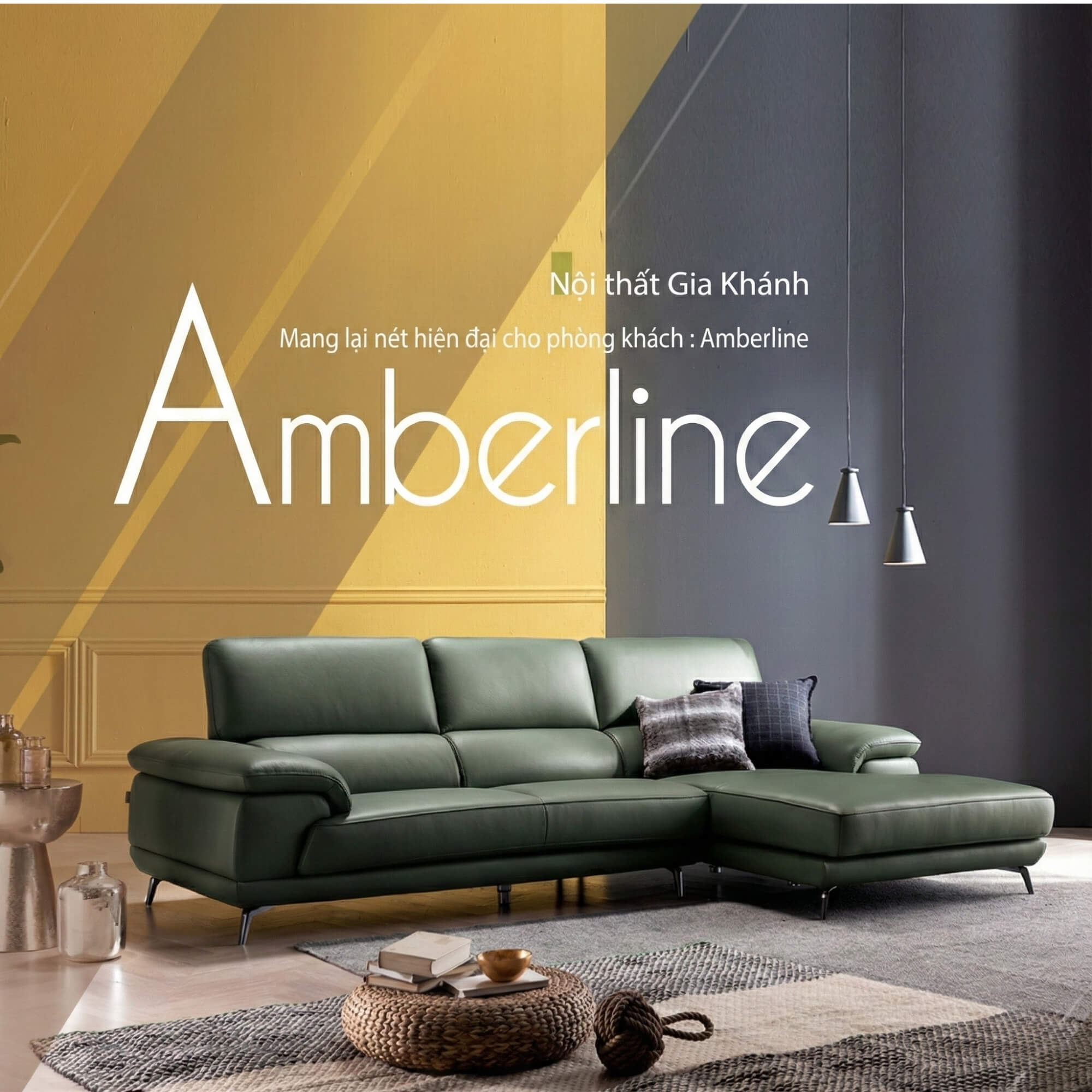 Sofa AMBERLINE - Sofa Góc Thư Giãn Cho Phòng Khách Thanh Lịch