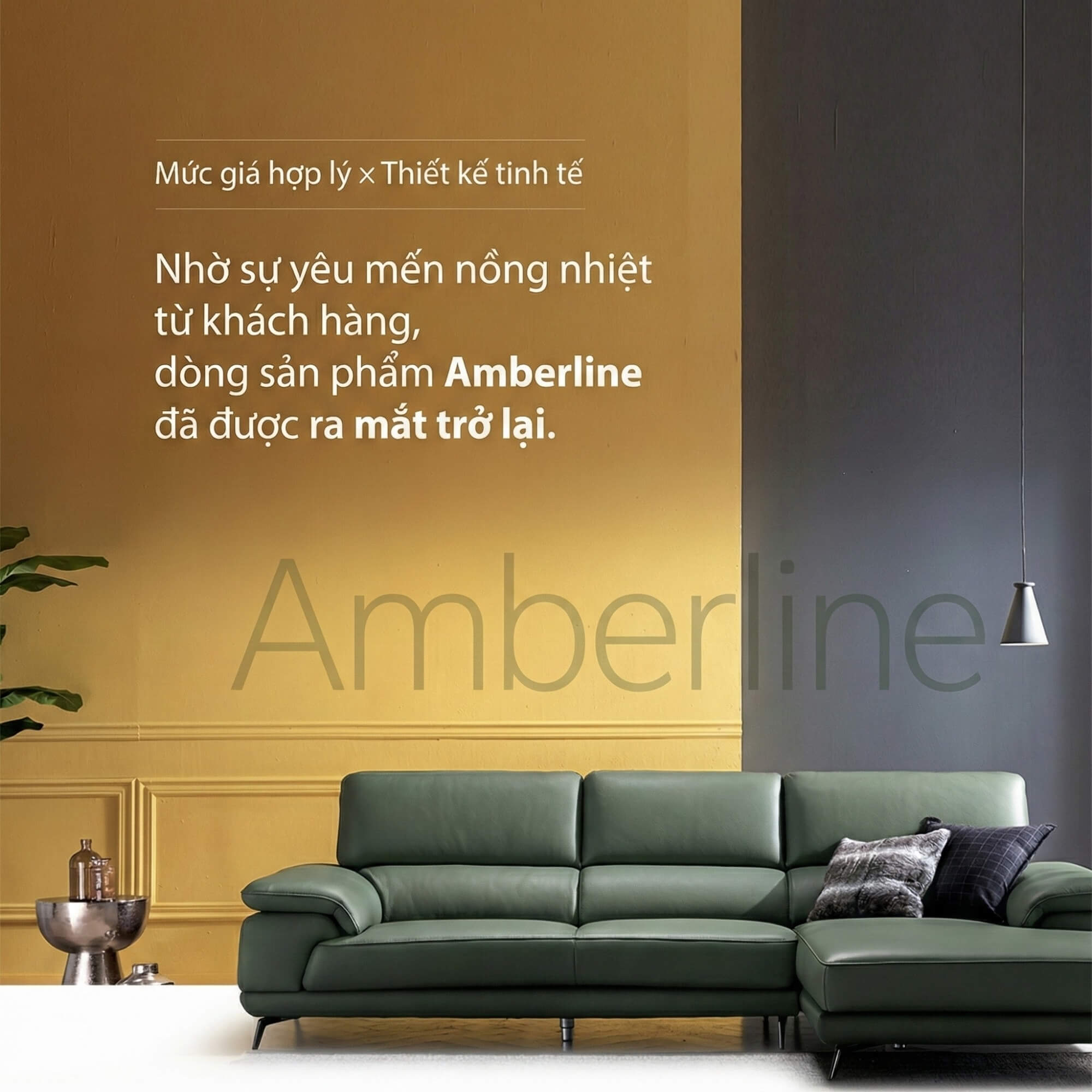 Sofa AMBERLINE - Sofa Góc Thư Giãn Cho Phòng Khách Thanh Lịch
