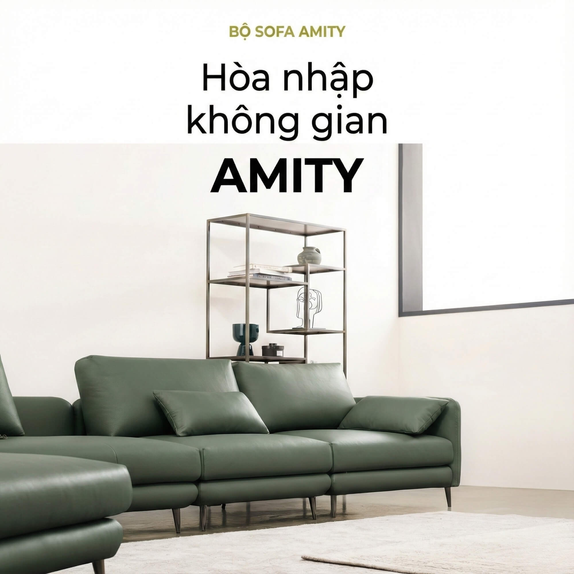 Sofa AMITY – Sofa Đơn Bọc Da Cao Cấp Dạng Module Linh Hoạt Không Tay Vịn