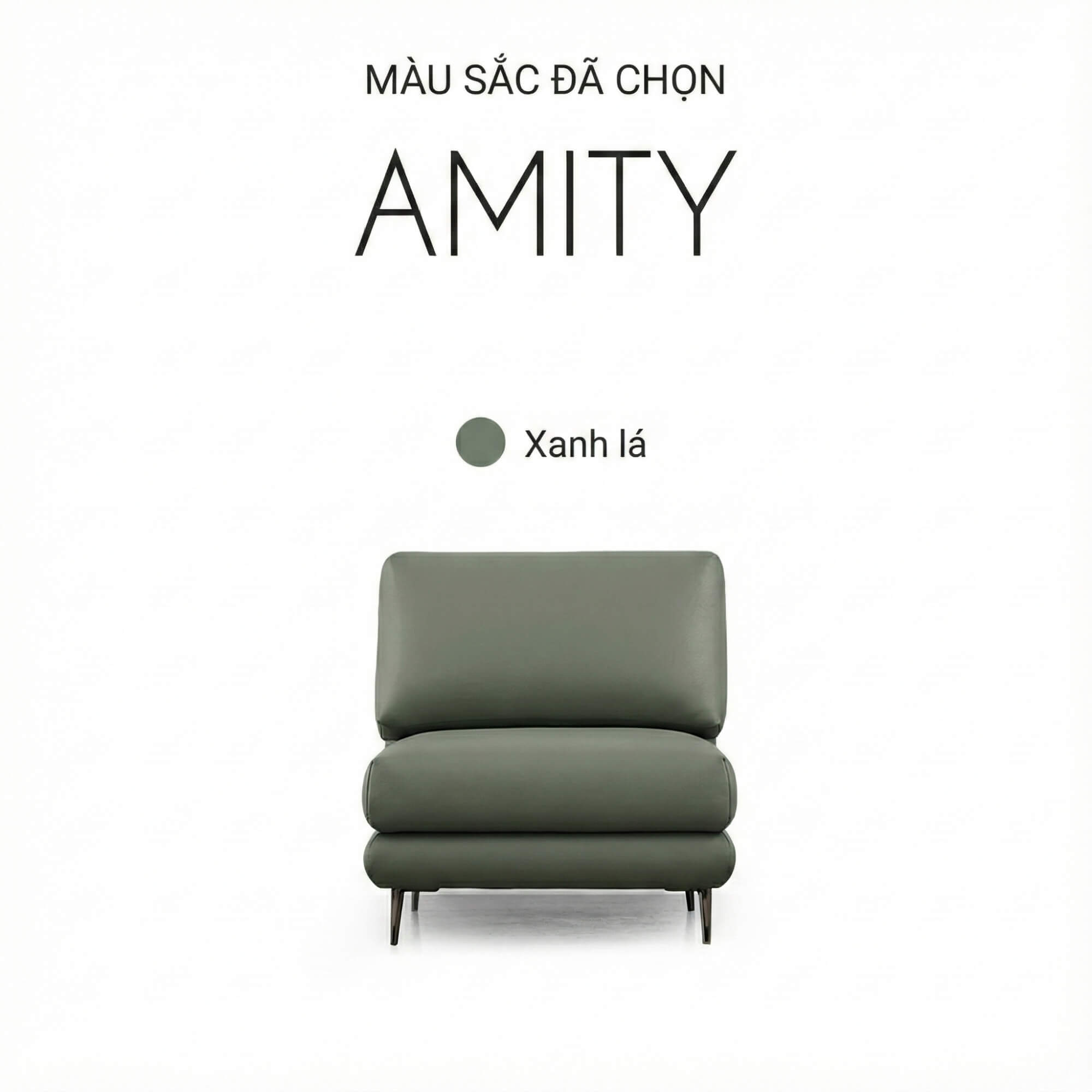 Sofa AMITY – Sofa Đơn Bọc Da Cao Cấp Dạng Module Linh Hoạt Không Tay Vịn