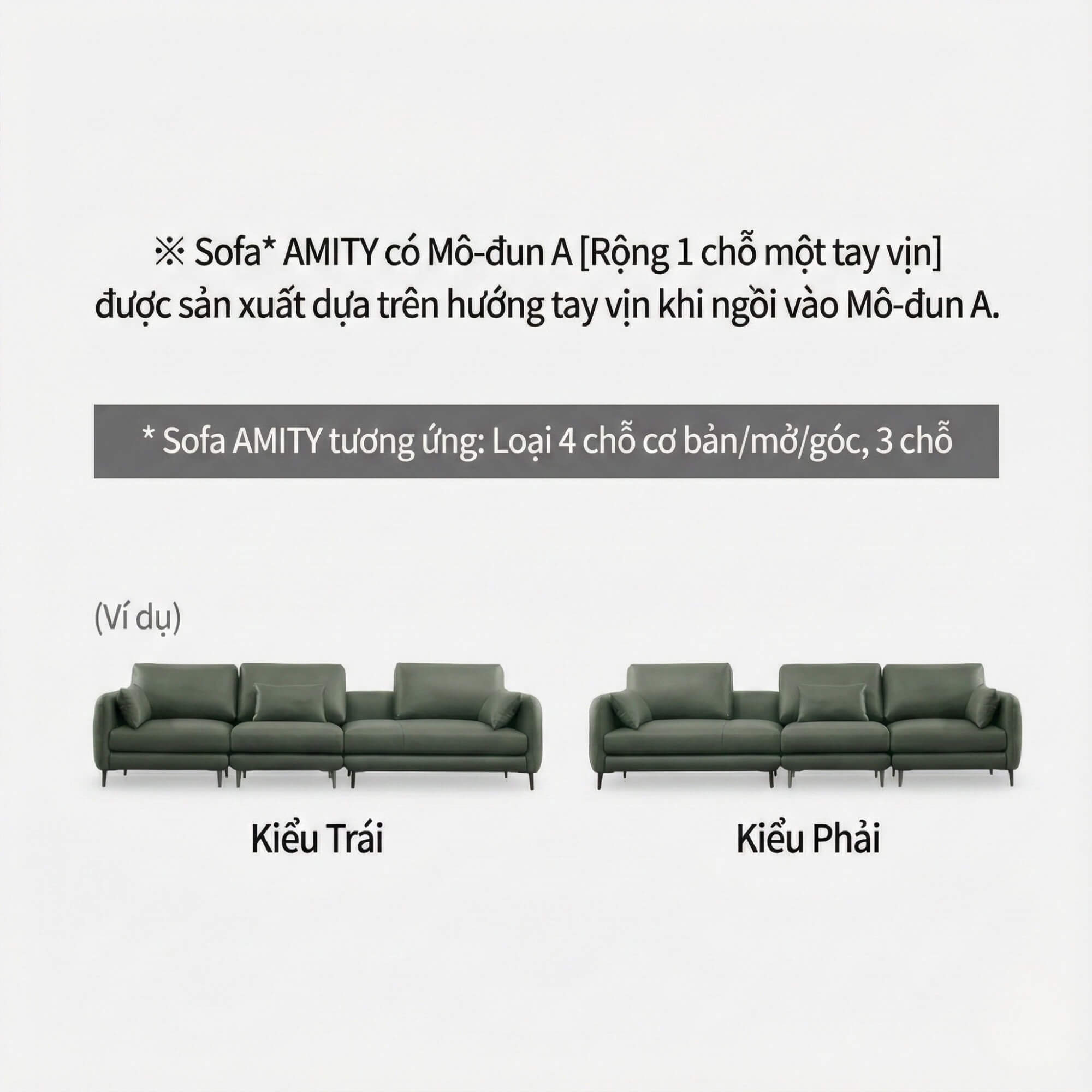 Sofa AMITY – Sofa Đơn Bọc Da Cao Cấp Dạng Module Linh Hoạt Không Tay Vịn
