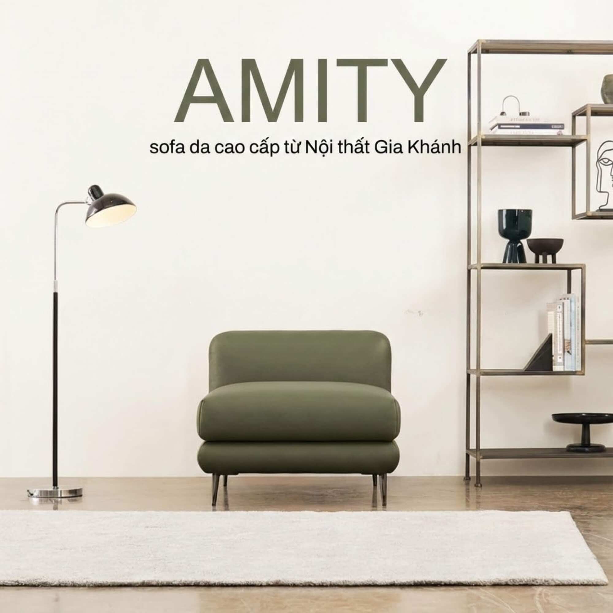 Sofa AMITY – Sofa Đơn Bọc Da Cao Cấp Dạng Module Linh Hoạt Không Tay Vịn