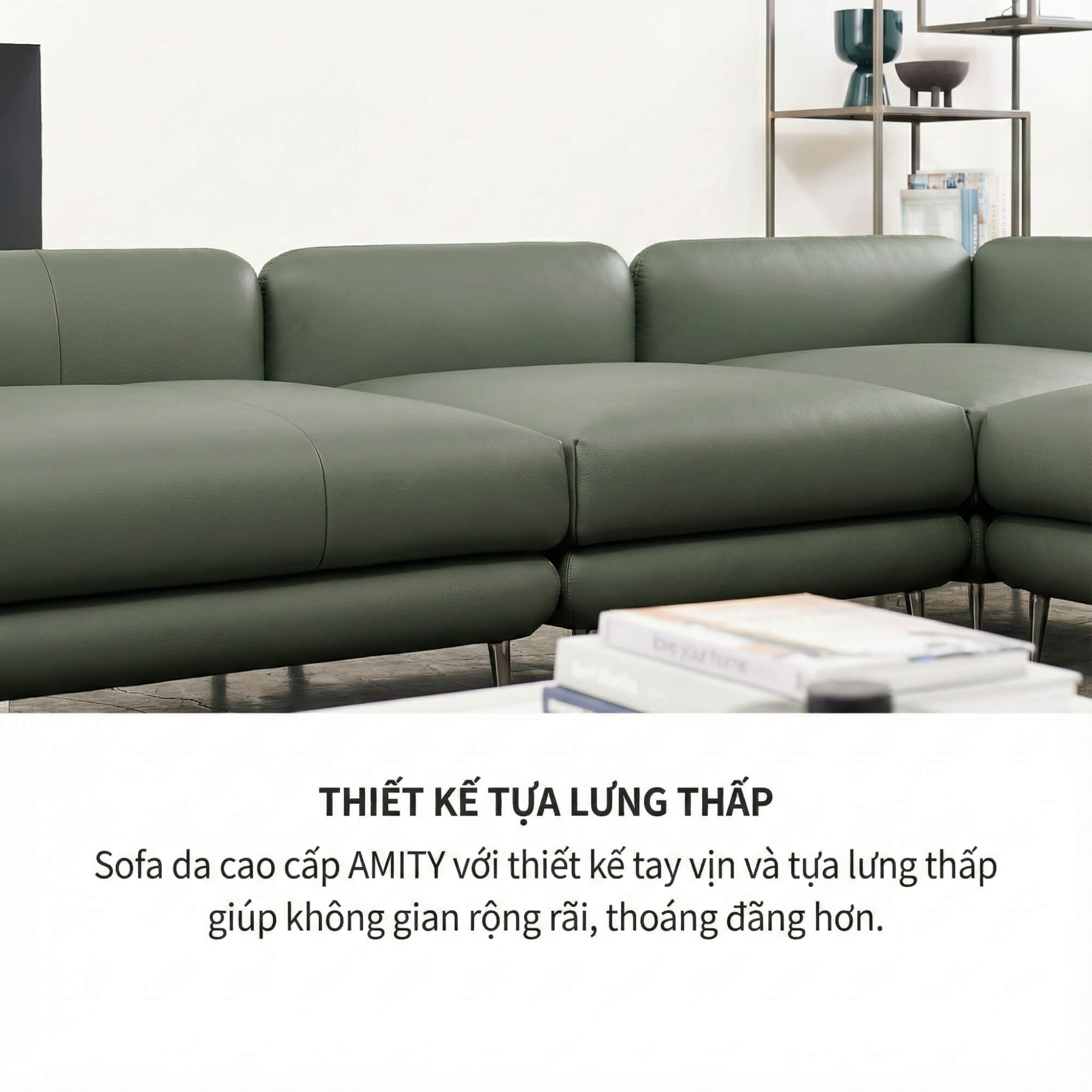 Sofa AMITY – Sofa Đơn Bọc Da Cao Cấp Dạng Module Linh Hoạt Không Tay Vịn
