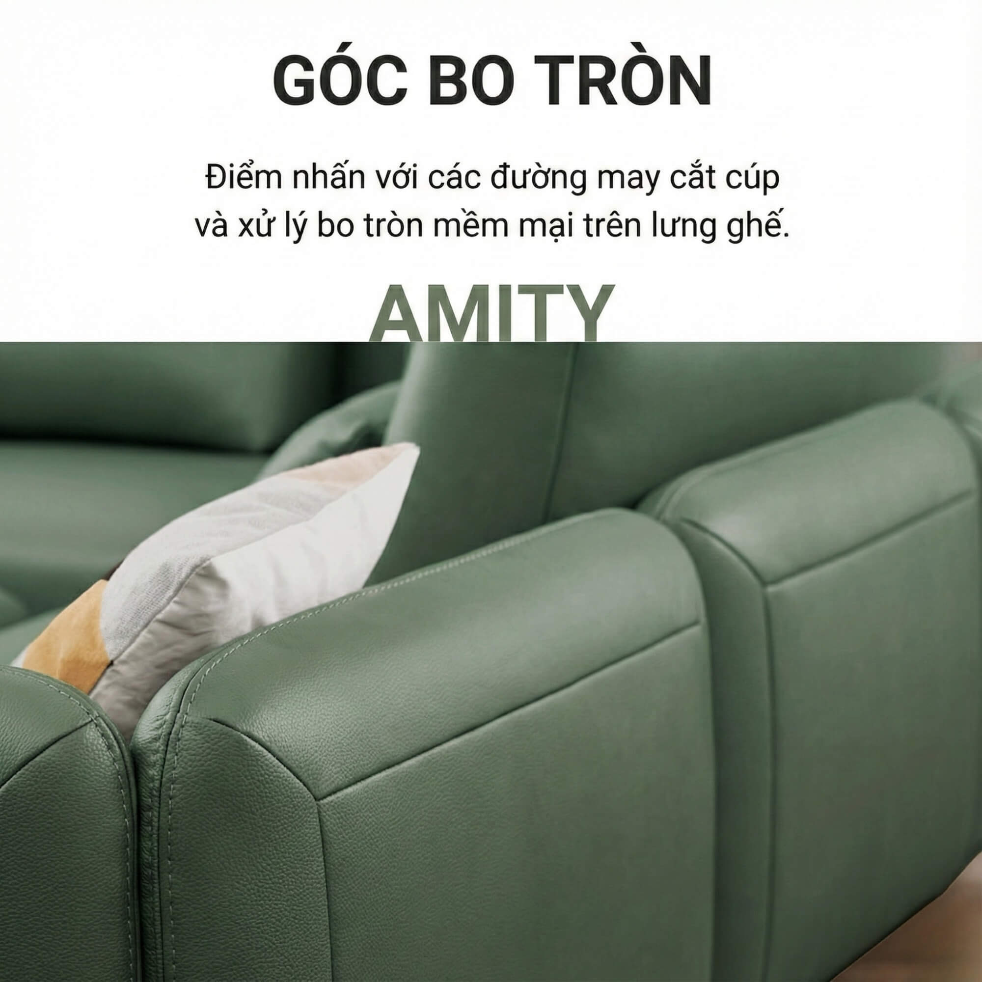 Sofa AMITY – Sofa Đơn Bọc Da Cao Cấp Dạng Module Linh Hoạt Không Tay Vịn