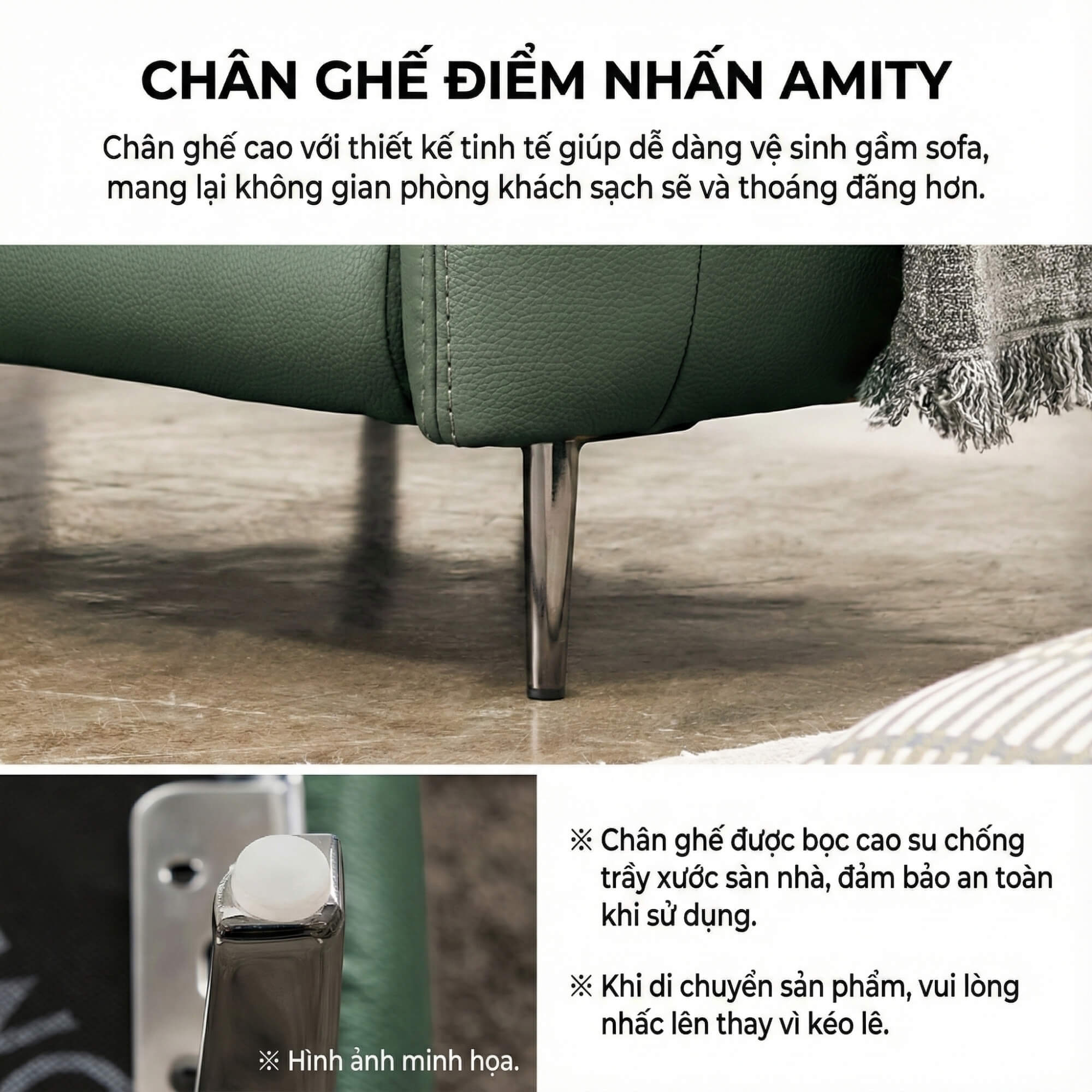 Sofa AMITY – Sofa Đơn Bọc Da Cao Cấp Dạng Module Linh Hoạt Không Tay Vịn