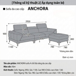 sofa ANCHORA - Sofa Băng Tựa Đầu Thông Minh