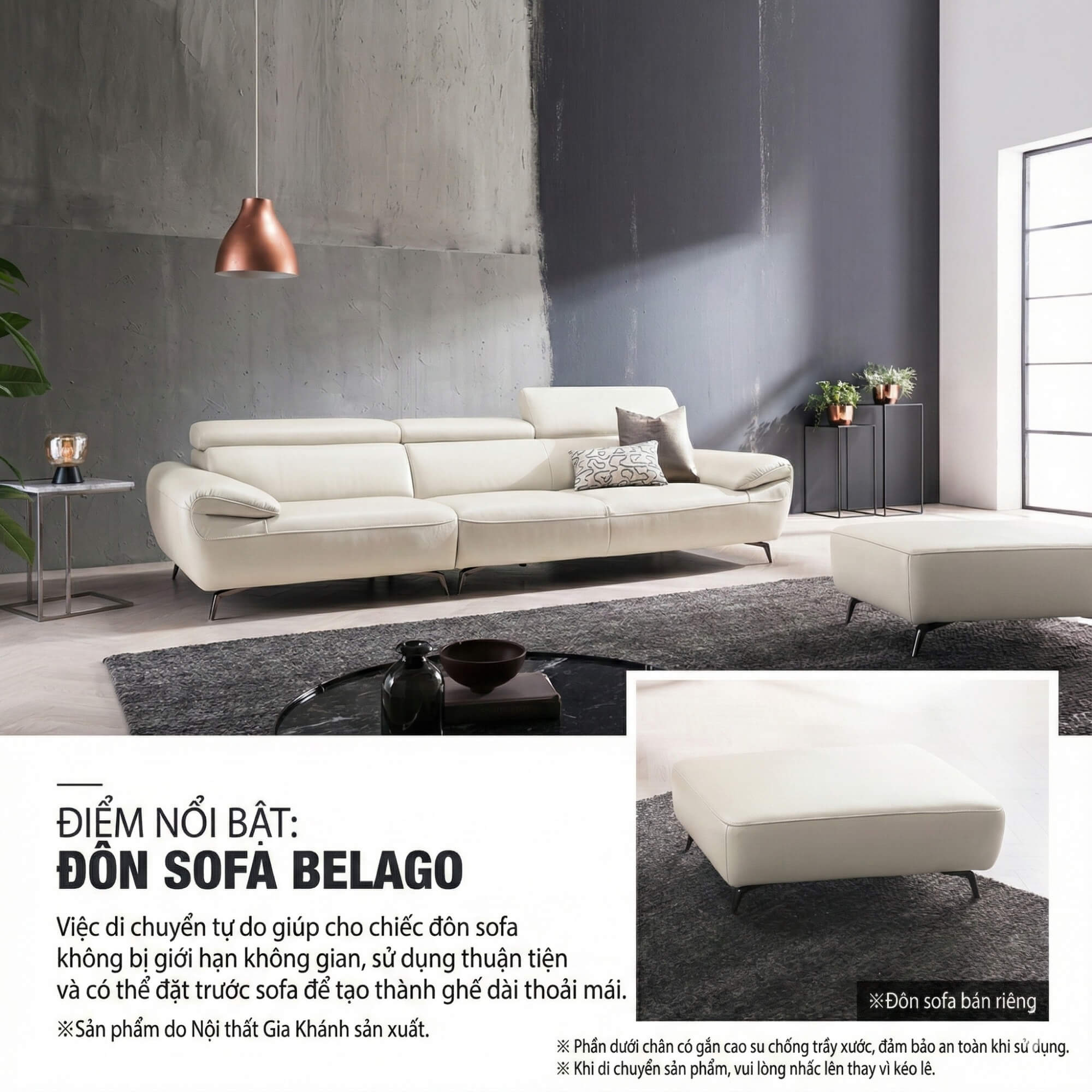 Sofa BELAGO - Sofa Băng Dáng Thuyền Bồng Bềnh Như Mây