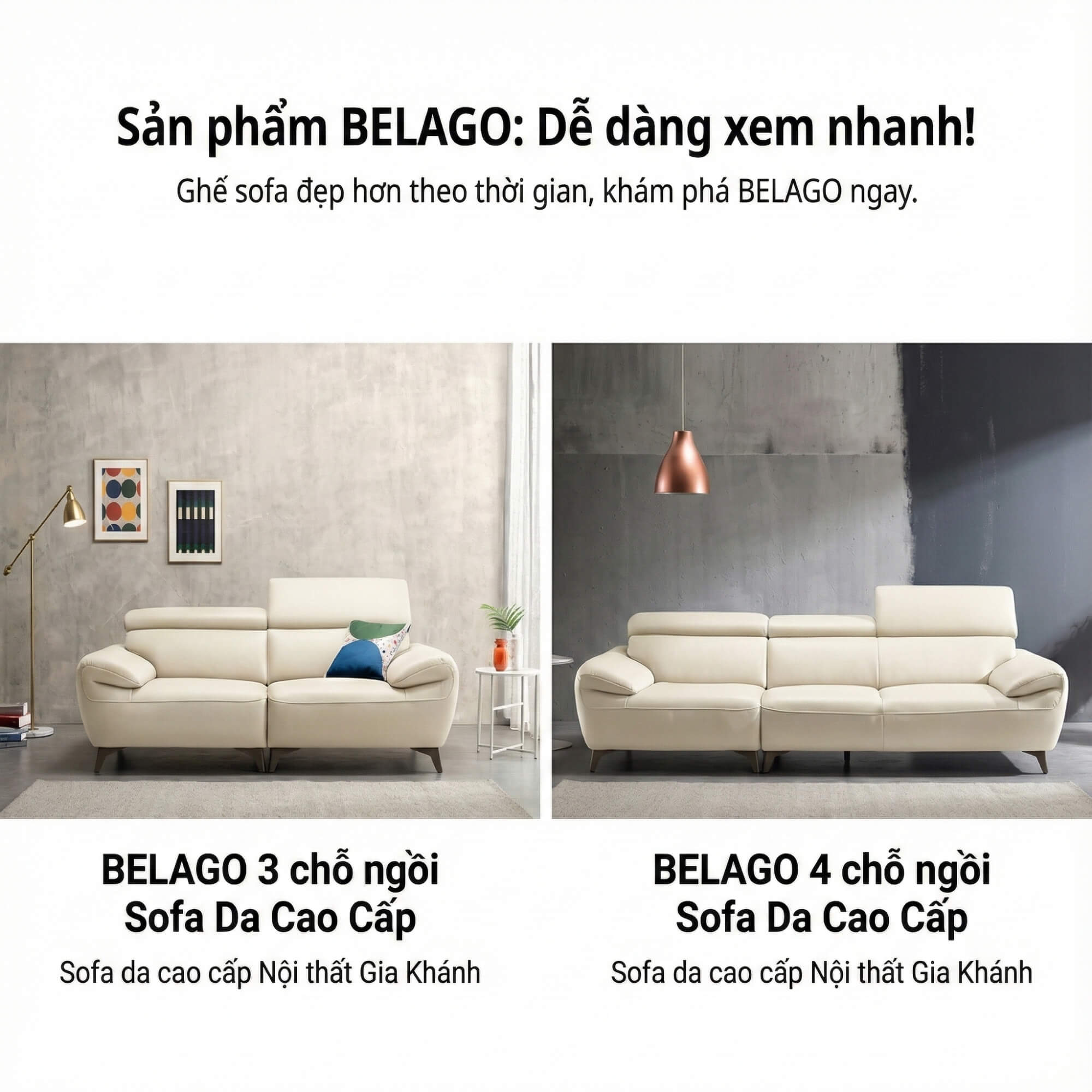 Sofa BELAGO - Sofa Băng Dáng Thuyền Bồng Bềnh Như Mây